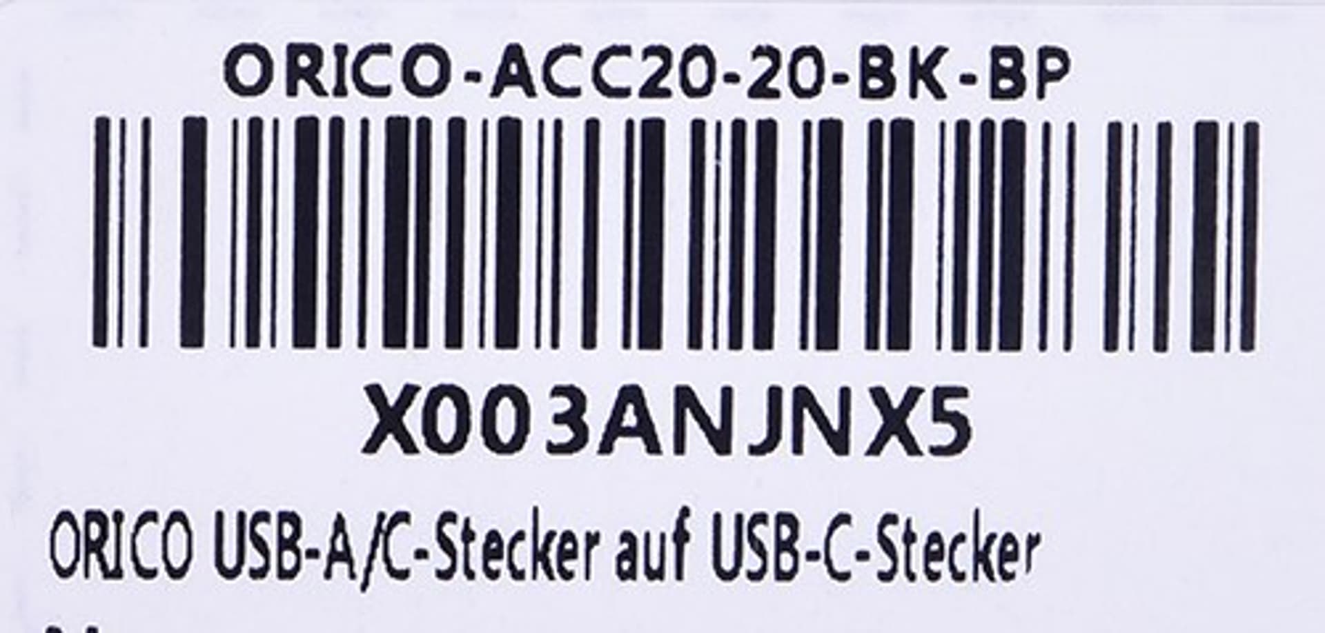 

ORICO KABEL USB-C + USB-A, 20 GBPS, 4K, 100W, 2M