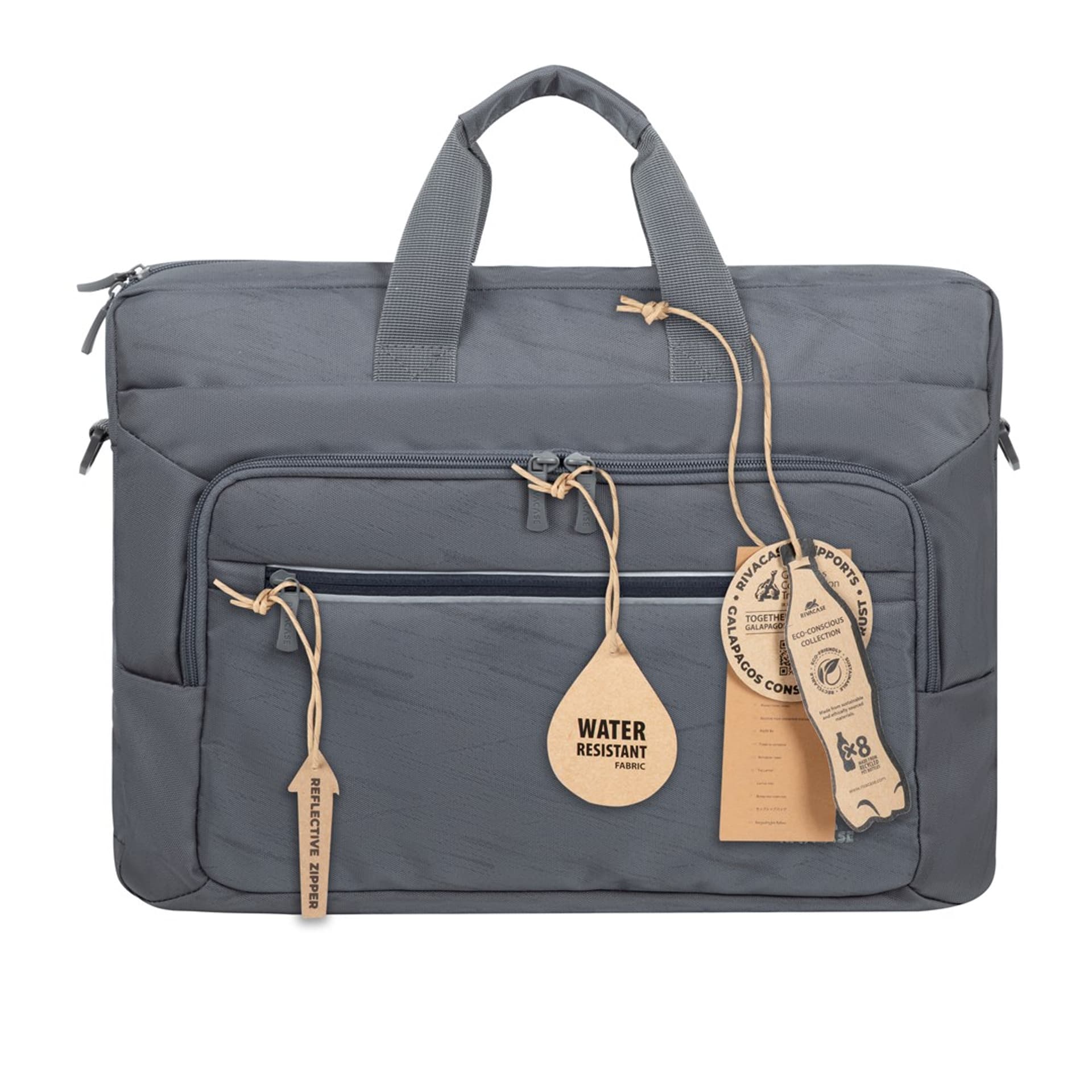 

RIVACASE TORBA NA LAPTOP 15,6-16 ALPENDORF ECO, SZARA, MATERIAŁ WODOODPORNY, EKO RPET, KIESZENIE NA SMARTFON, DOKUM., AKCES.