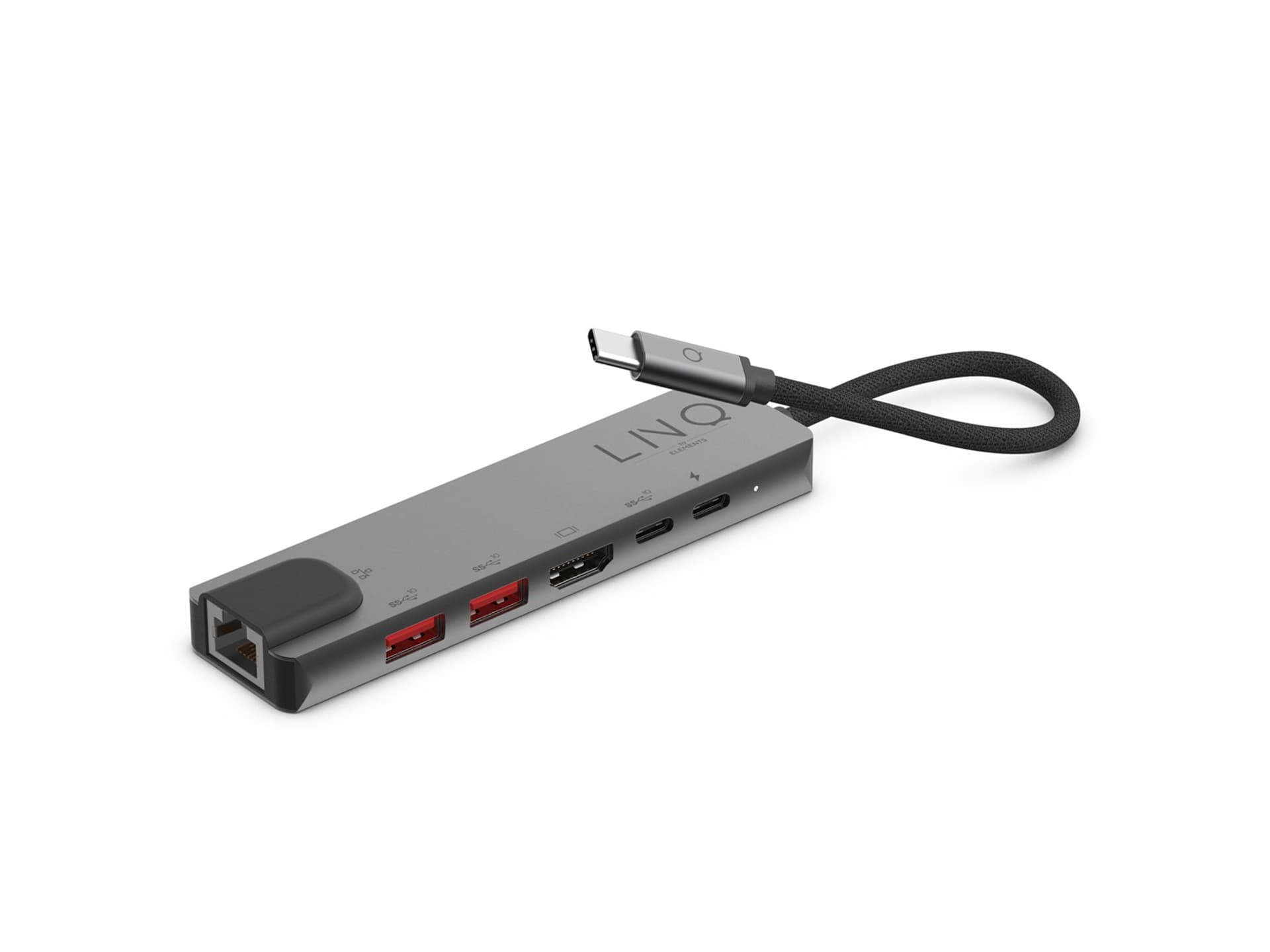 

LINQ HUB USB-C 6IN1 PRO MULTIPORT (HDMI 2.0 4K/60HZ, USB-C PD 100 W DO ZASILANIA, USB-C 3.2, 2X USB-A 3.2, GBIT ETHERNET)