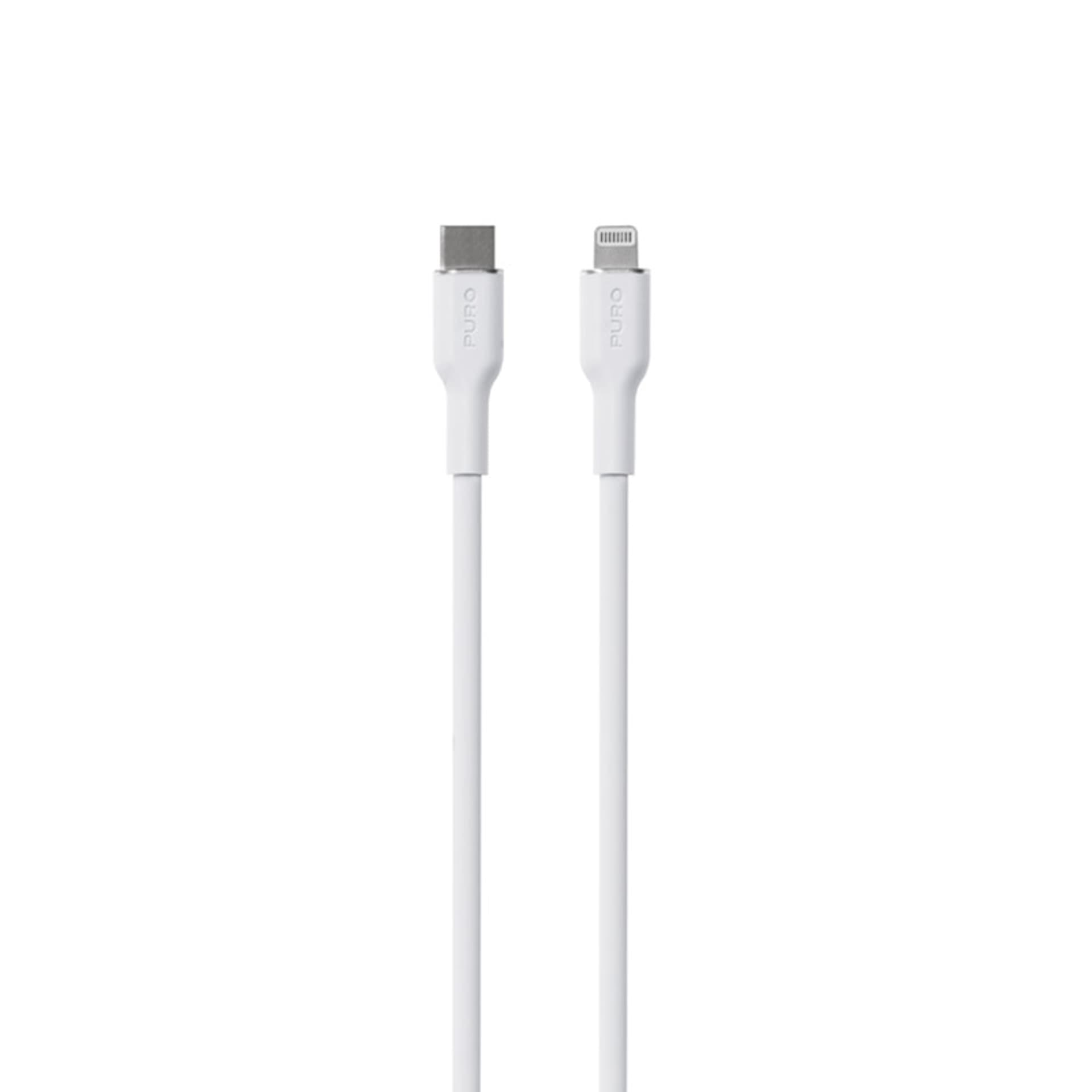 

PURO ICON Soft Cable – Kabel USB-C do Lightning certyfikat MFi 1.5 m (White)