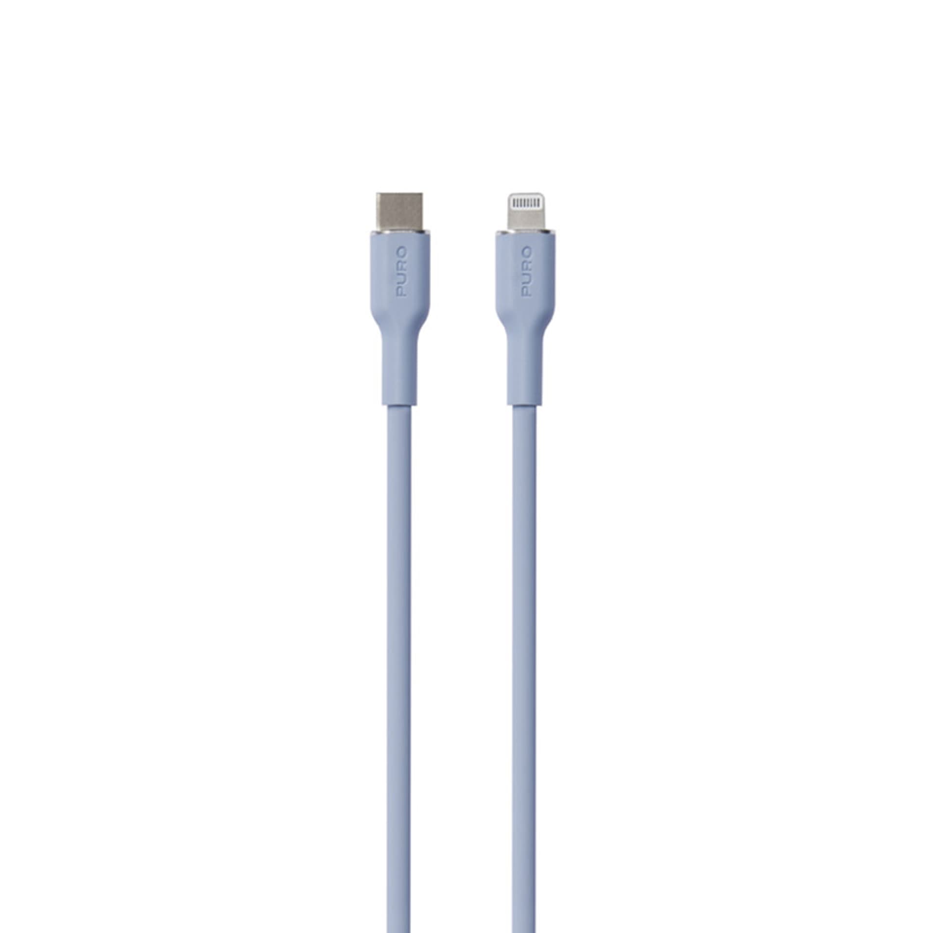 

PURO ICON Soft Cable – Kabel USB-C do Lightning certyfikat MFi 1.5 m (Powder Blue)