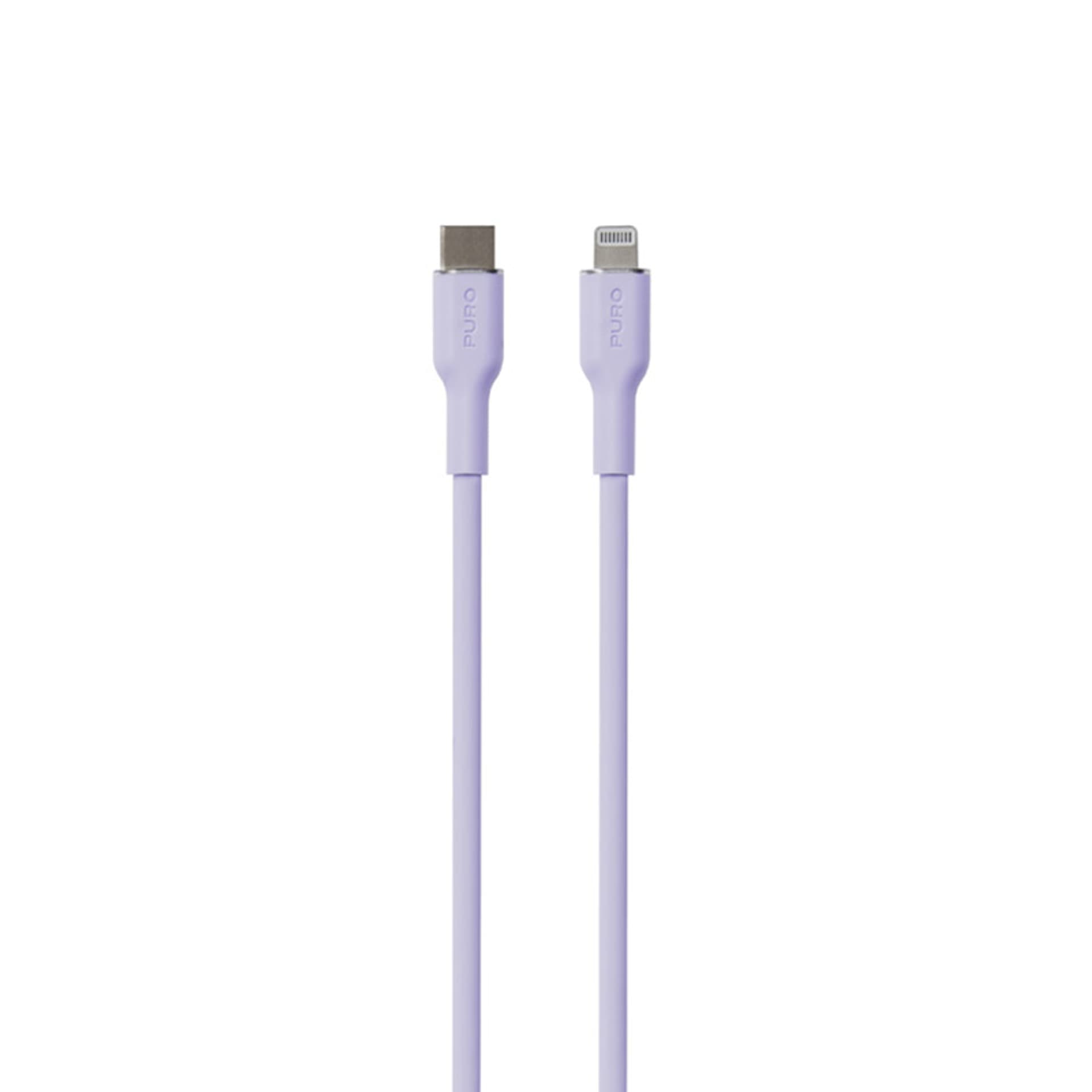 

PURO ICON Soft Cable – Kabel USB-C do Lightning certyfikat MFi 1.5 m (Tech Lavender)