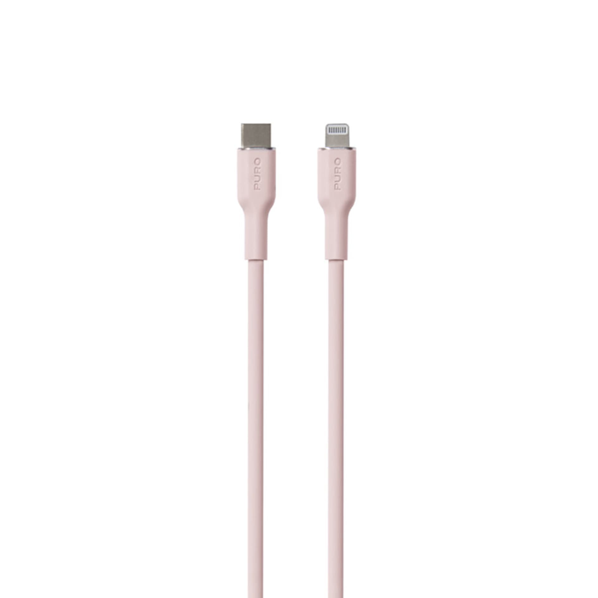 

PURO ICON Soft Cable – Kabel USB-C do Lightning certyfikat MFi 1.5 m (Dusty Pink)