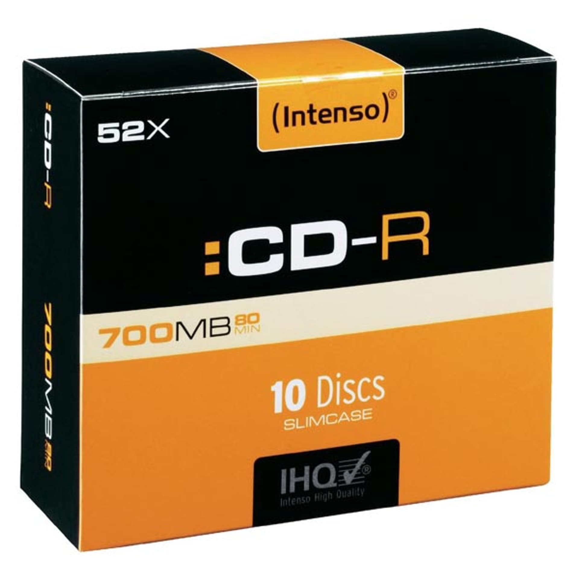 

Intenso CD-R, 1001622, 10-pack, 700MB, 80min., 12cm, bez możliwości nadruku, slim case, Standard, do archiwizacji danych