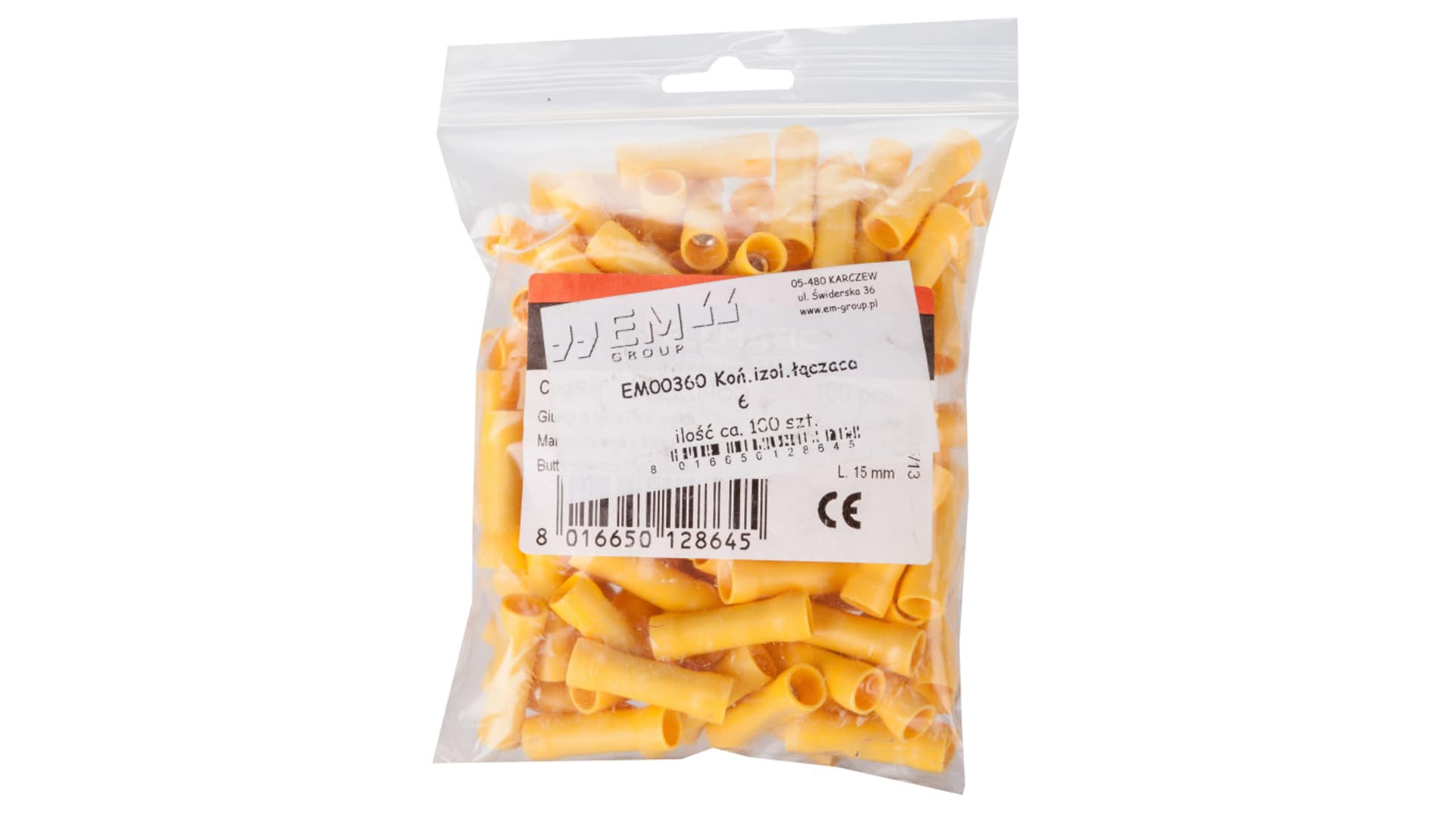 

Końcówka /tulejka/ łącząca izolowana 4-6mm2 PVC LI 6 /100szt./