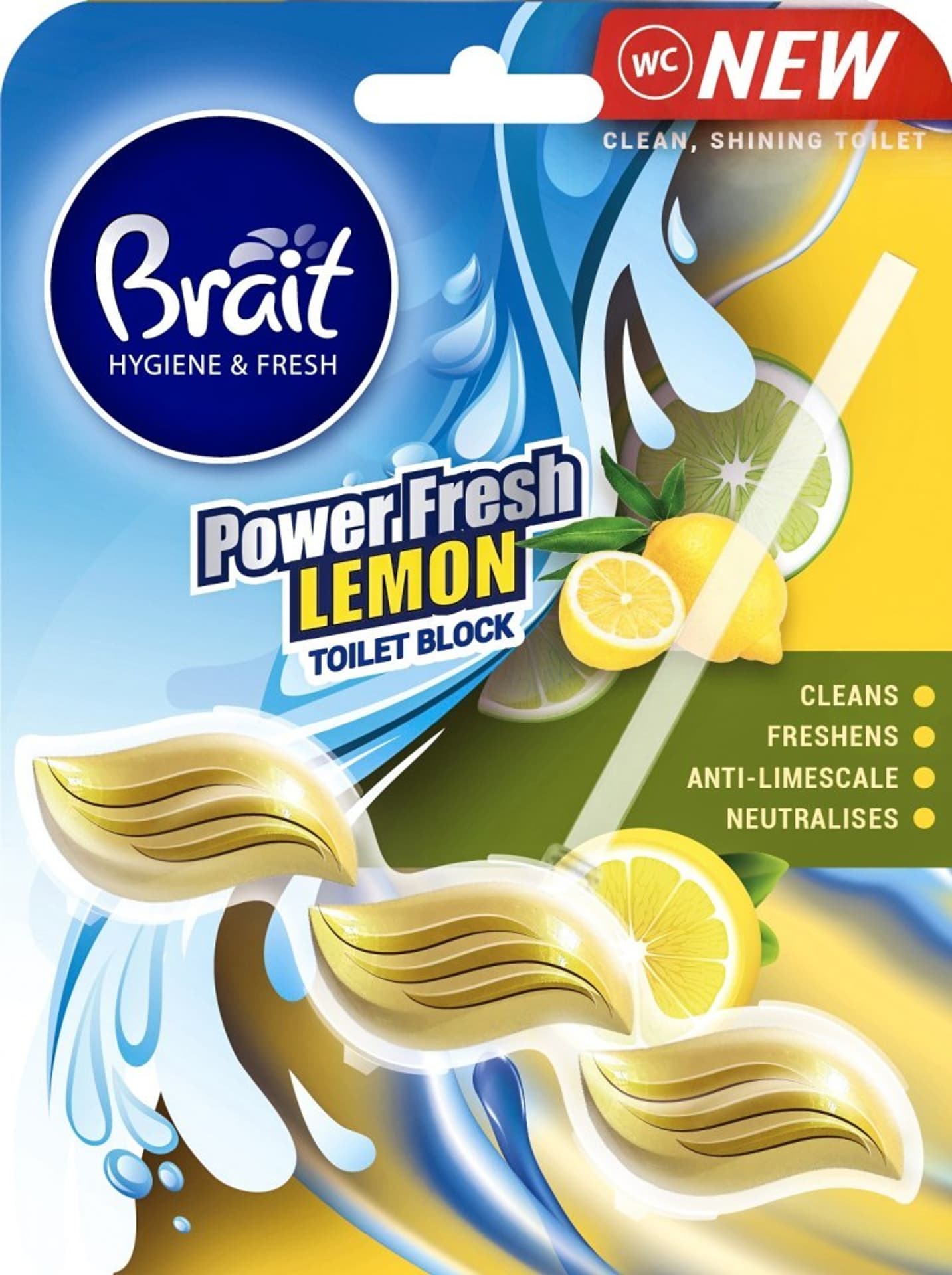 

Brait Hygiene & Fresh Kostka do WC Power Fresh Lemon 39g