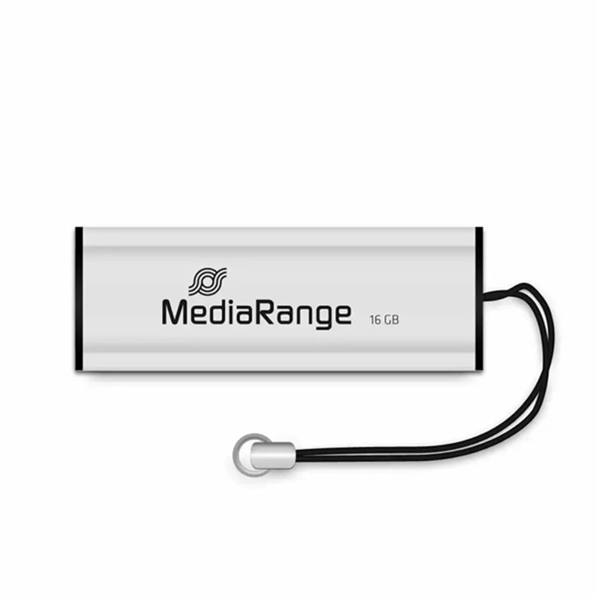 

MediaRange USB flash disk, USB USB 3.0 (3.2 Gen 1), 16GB, srebrny, MR915, USB A, wysuwany, 3.2 gen 1)/16gb/srebrny/mr915/usb a/wysuwan