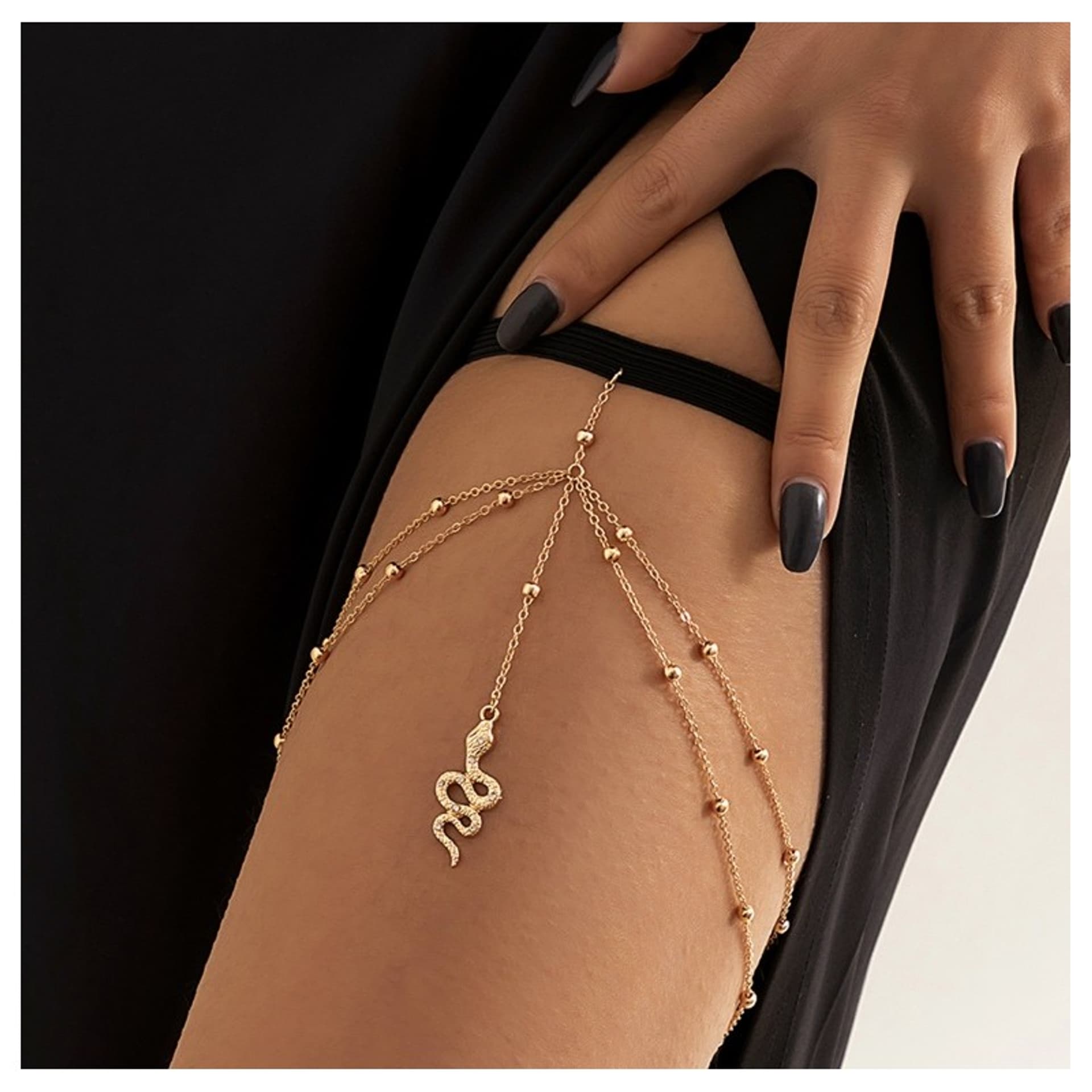 

Bransoletka łańcuszek BODY CHAIN NA na udo KWS33