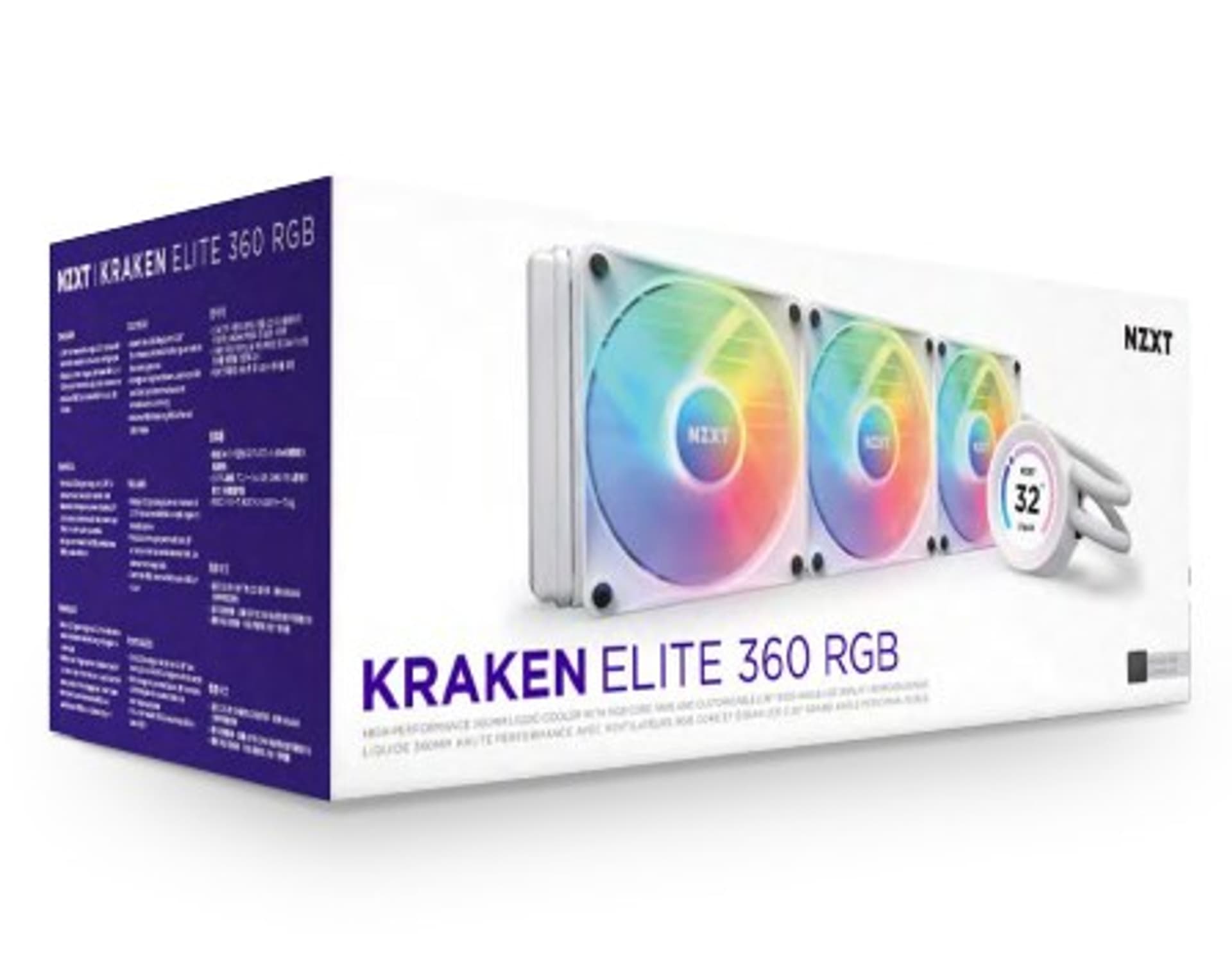 

NZXT CHŁODZENIE WODNE KRAKEN ELITE 360 RGB LCD BIAŁE RL-KR36E-W1