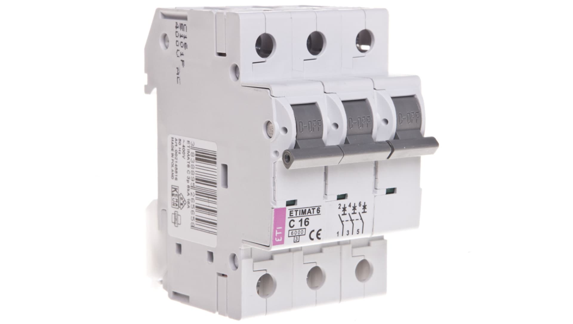 

Wyłącznik nadprądowy 3P C 16A 6kA AC ETIMAT 6 002145516