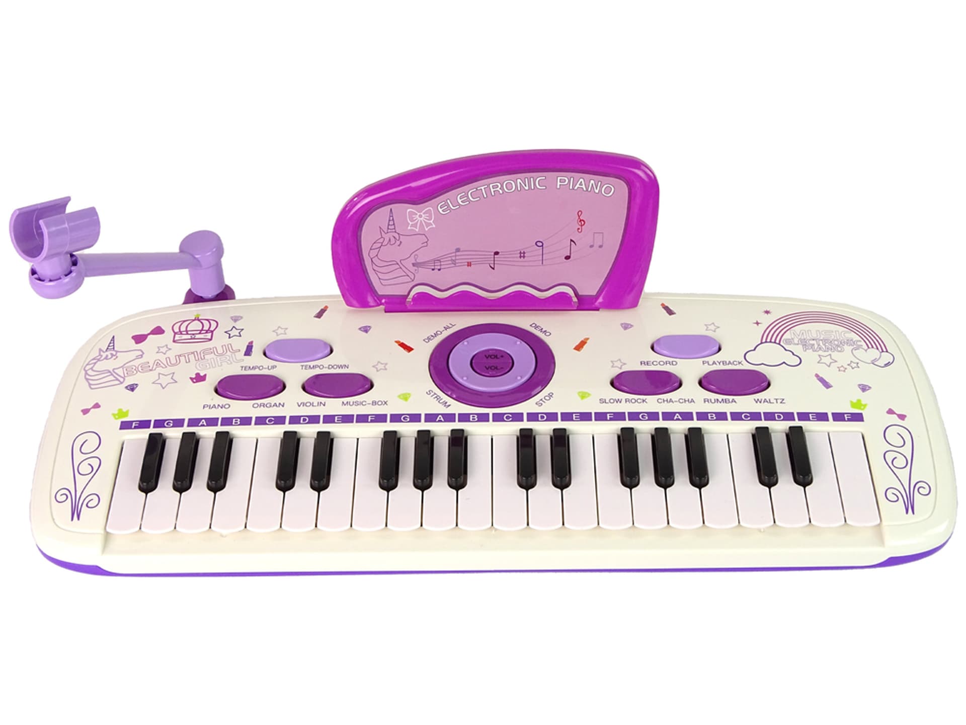

Elektryczne Pianino Keyboard Dla Dzieci Różowy Nuty USB MP3
