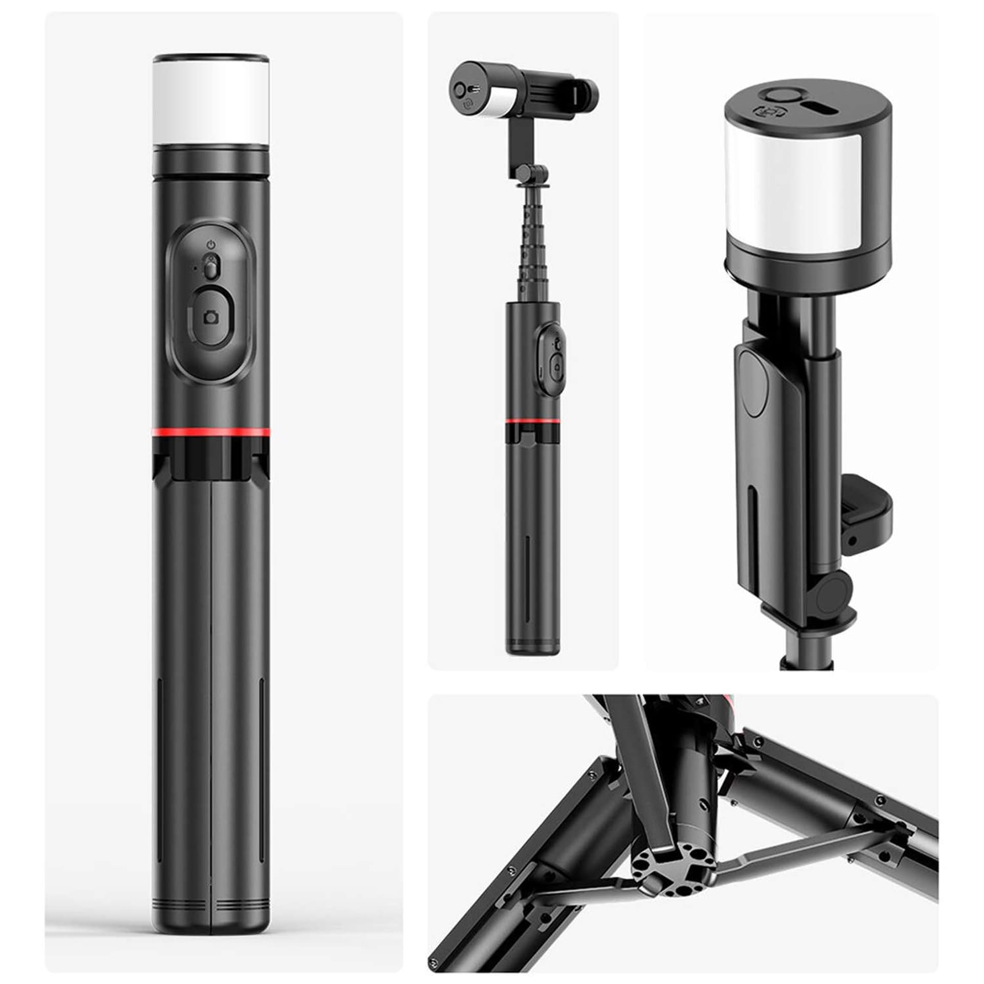 

Selfie Stick Alogy Techsuit kijek do zdjęć selfie Tripod bezprzewodowy Bluetooth Remote z pilotem Black