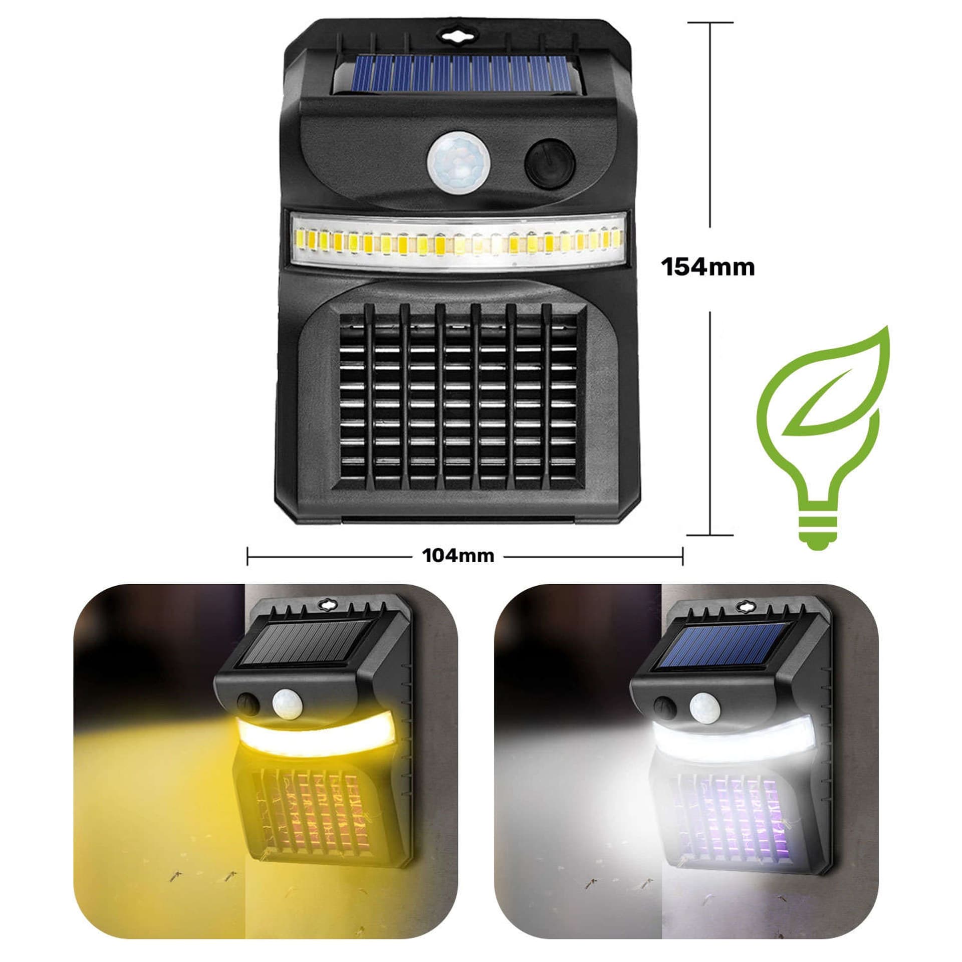 

Lampa solarna LED ścienna owadobójcza Alogy Solar Lamp zewnętrzna elewacyjna z czujnikiem ruchu i zmierzchu