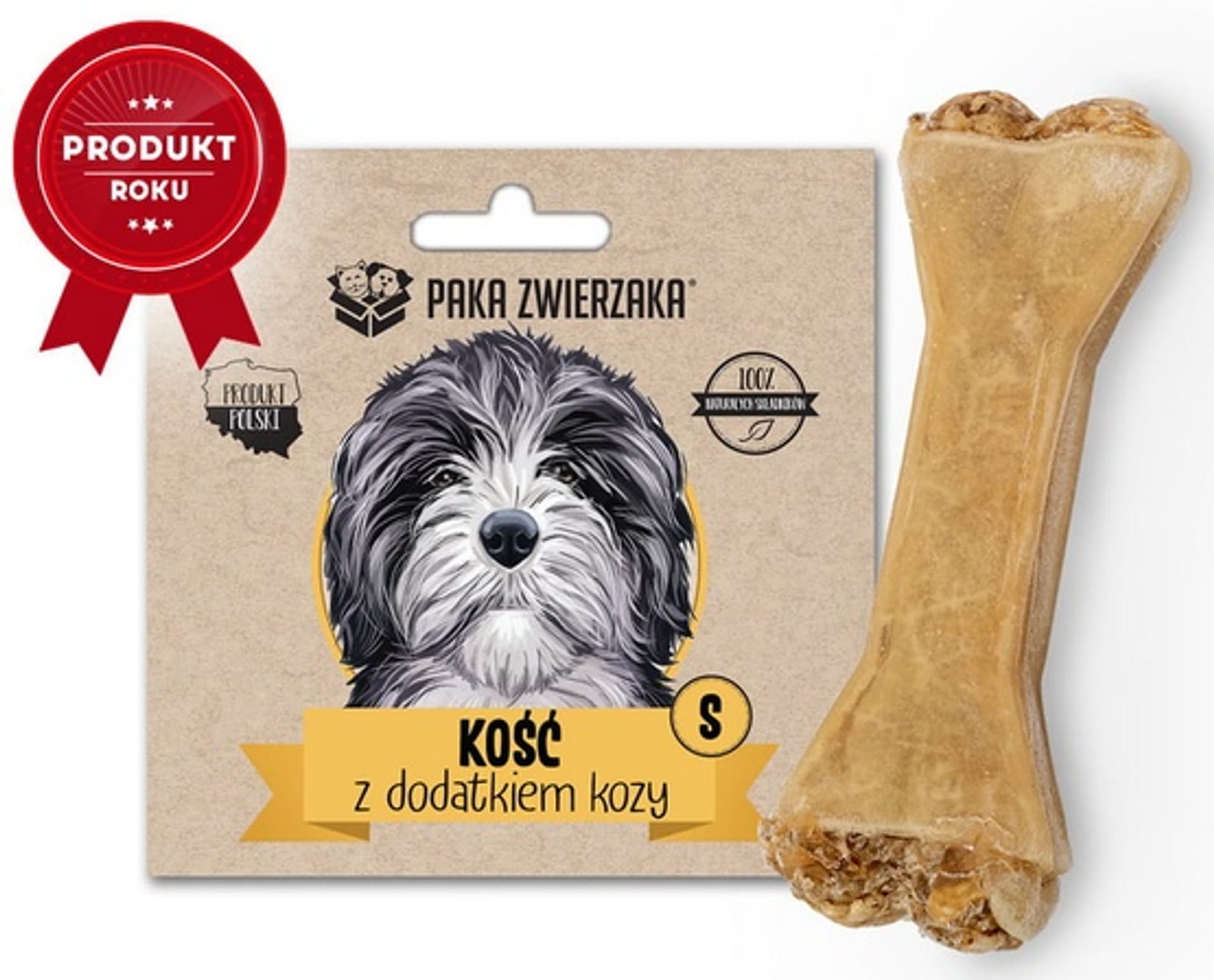 

Paka Zwierzaka Kość z dodatkiem kozy S 10cm