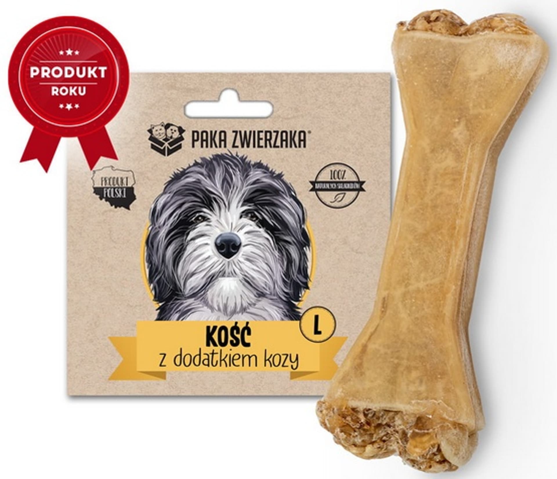 

Paka Zwierzaka Kość z dodatkiem kozy L 13,5cm