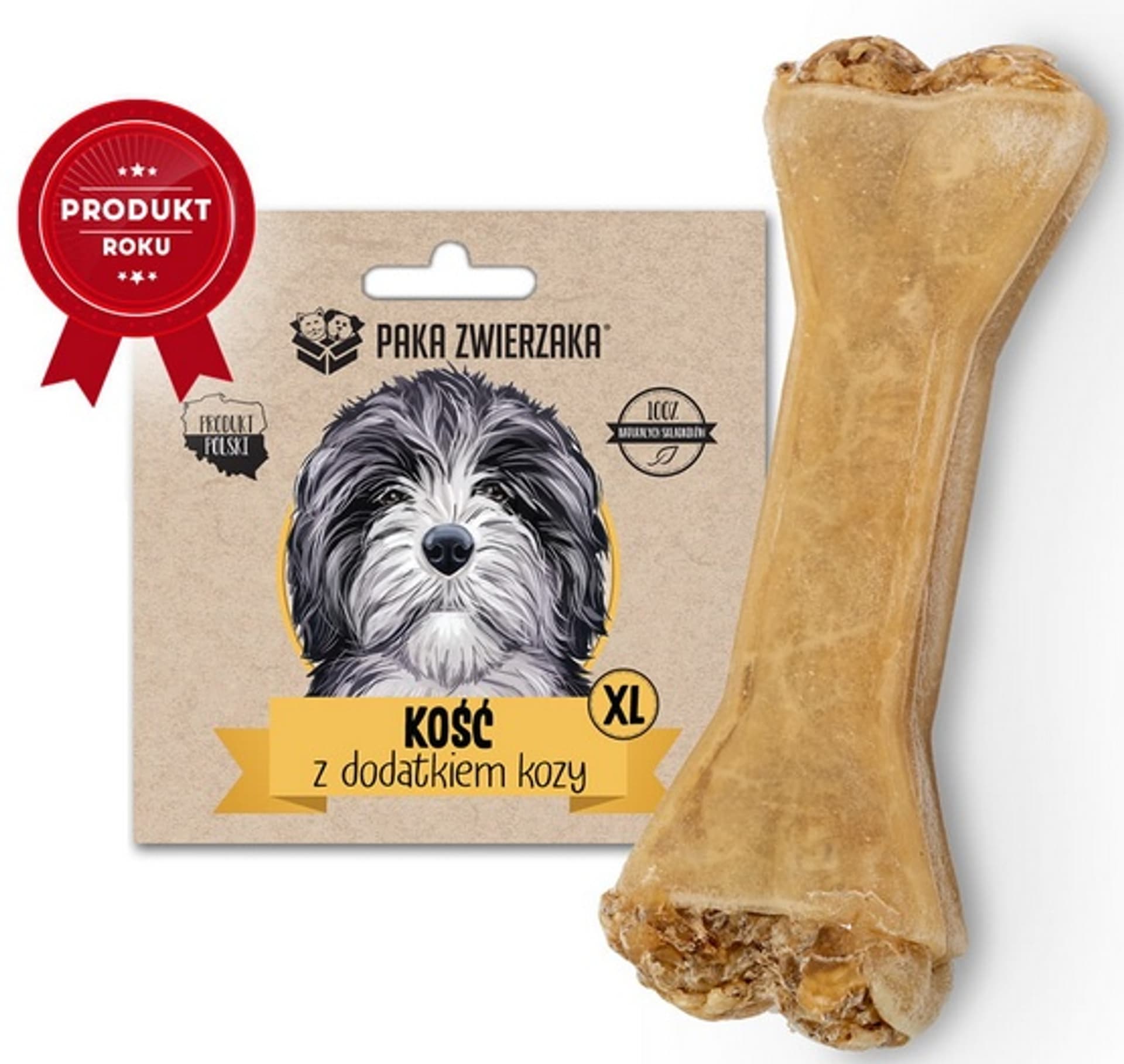 

Paka Zwierzaka Kość z dodatkiem kozy XL 17cm