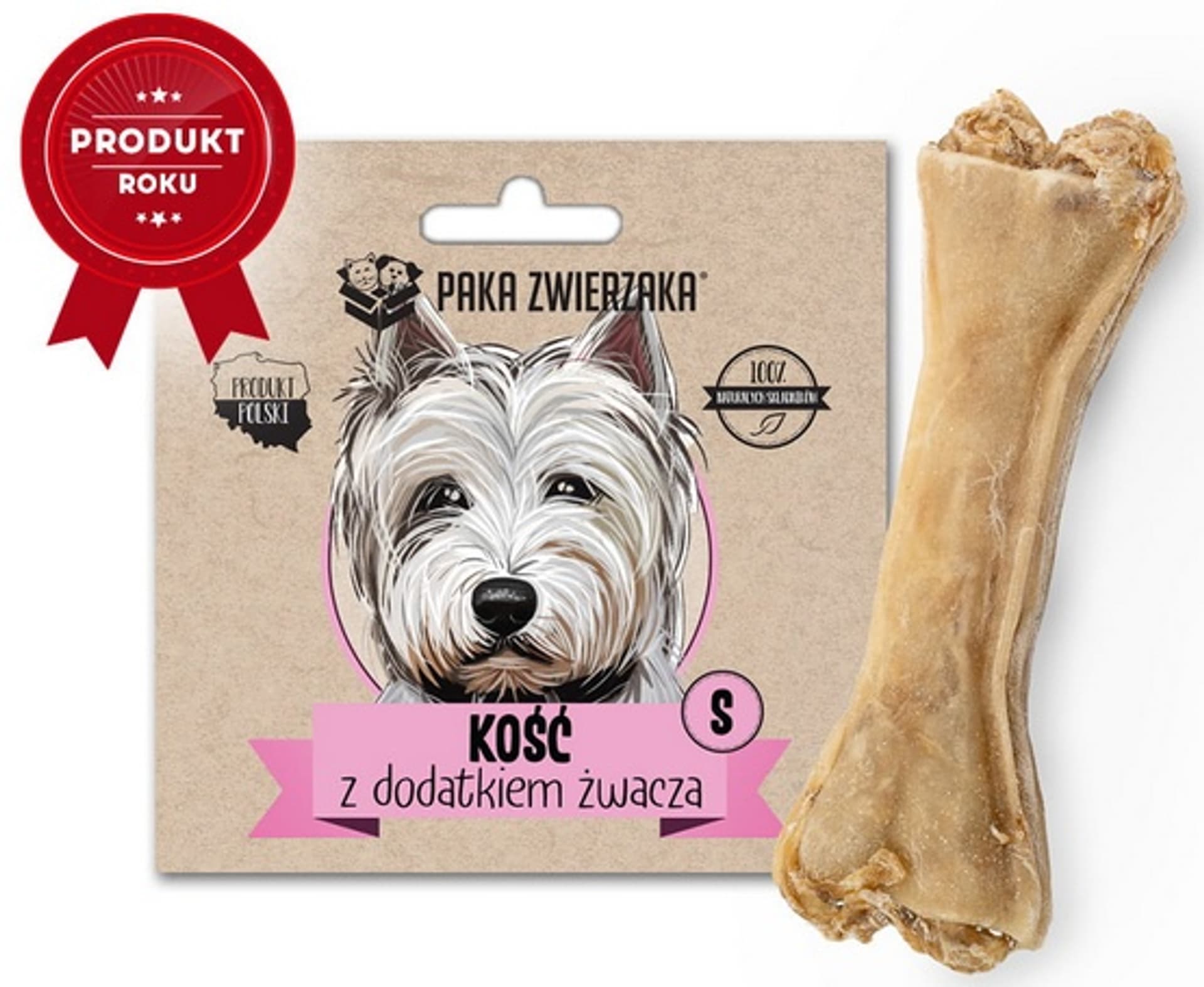 

Paka Zwierzaka Kość z dodatkiem żwacza S 10cm