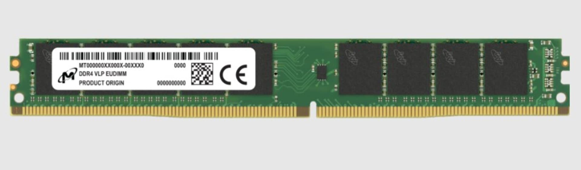 

Micron UDIMM ECC VLP 16GB DDR4 2Rx8 2666MHz PC4-21300 MTA18ADF2G72AZ-2G6