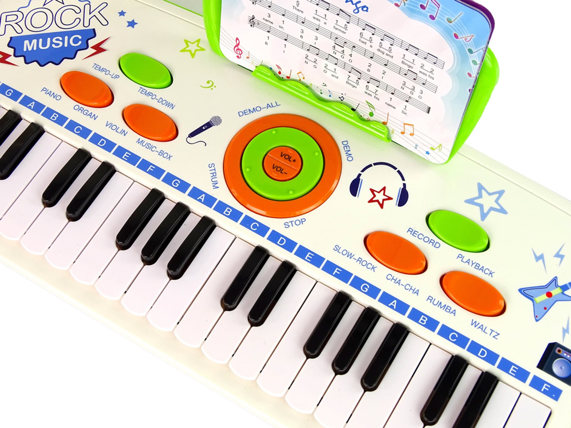 

Elektryczne Pianino Keyboard Dla Dzieci Niebieski Nuty USB MP3