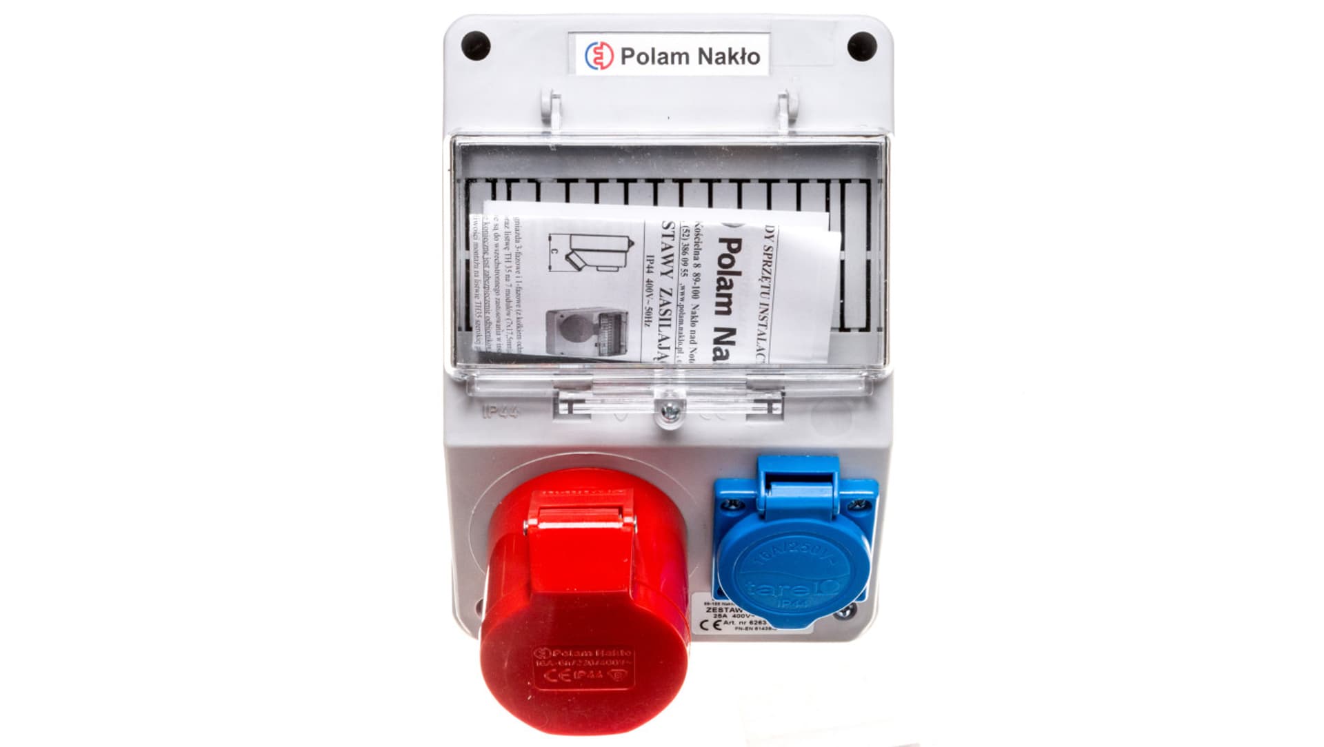 

Zestaw zasilający 16A/400V 5P + 10/16A 250V + płytka odgałęźna 5x4mm2 6263-130