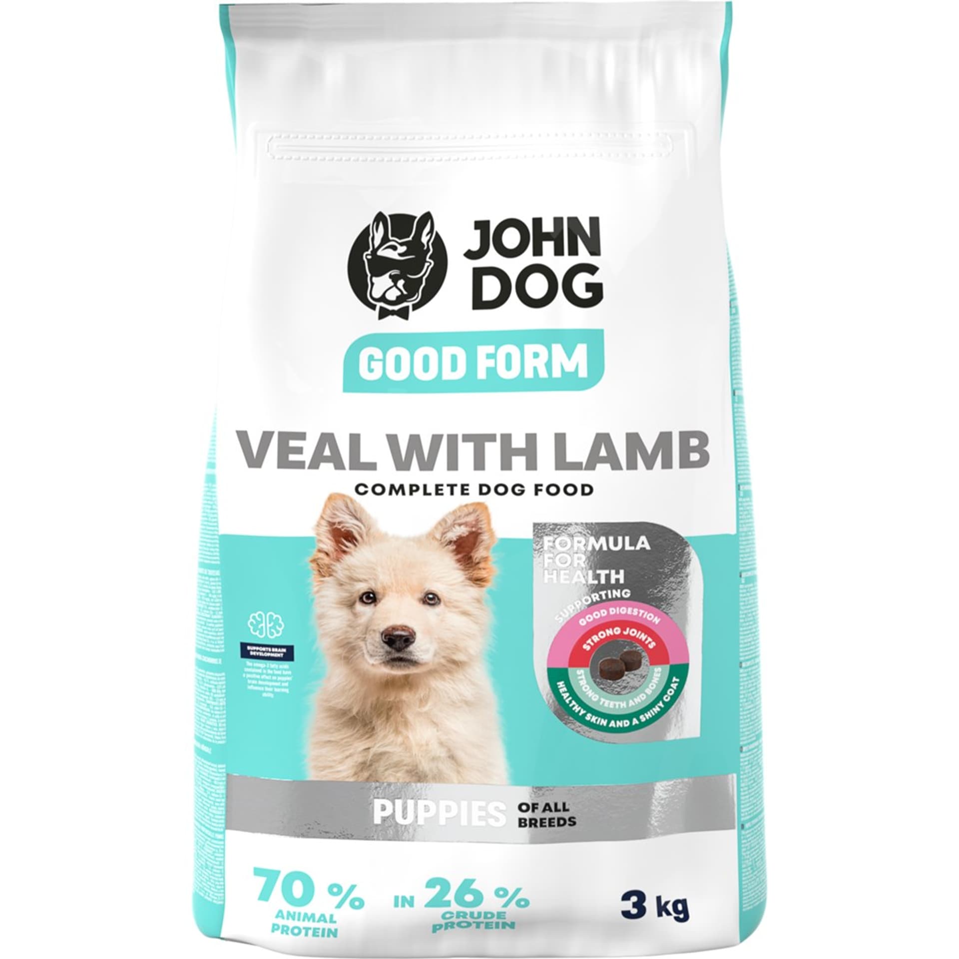 

John Dog GOOD FORM Puppy cielęcina z jagnięciną 3 kg