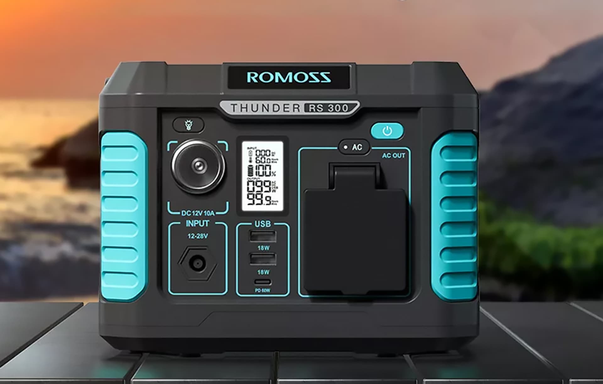 

Przenośna stacja zasilania Romoss RS300 Thunder Series, 300W, 231Wh