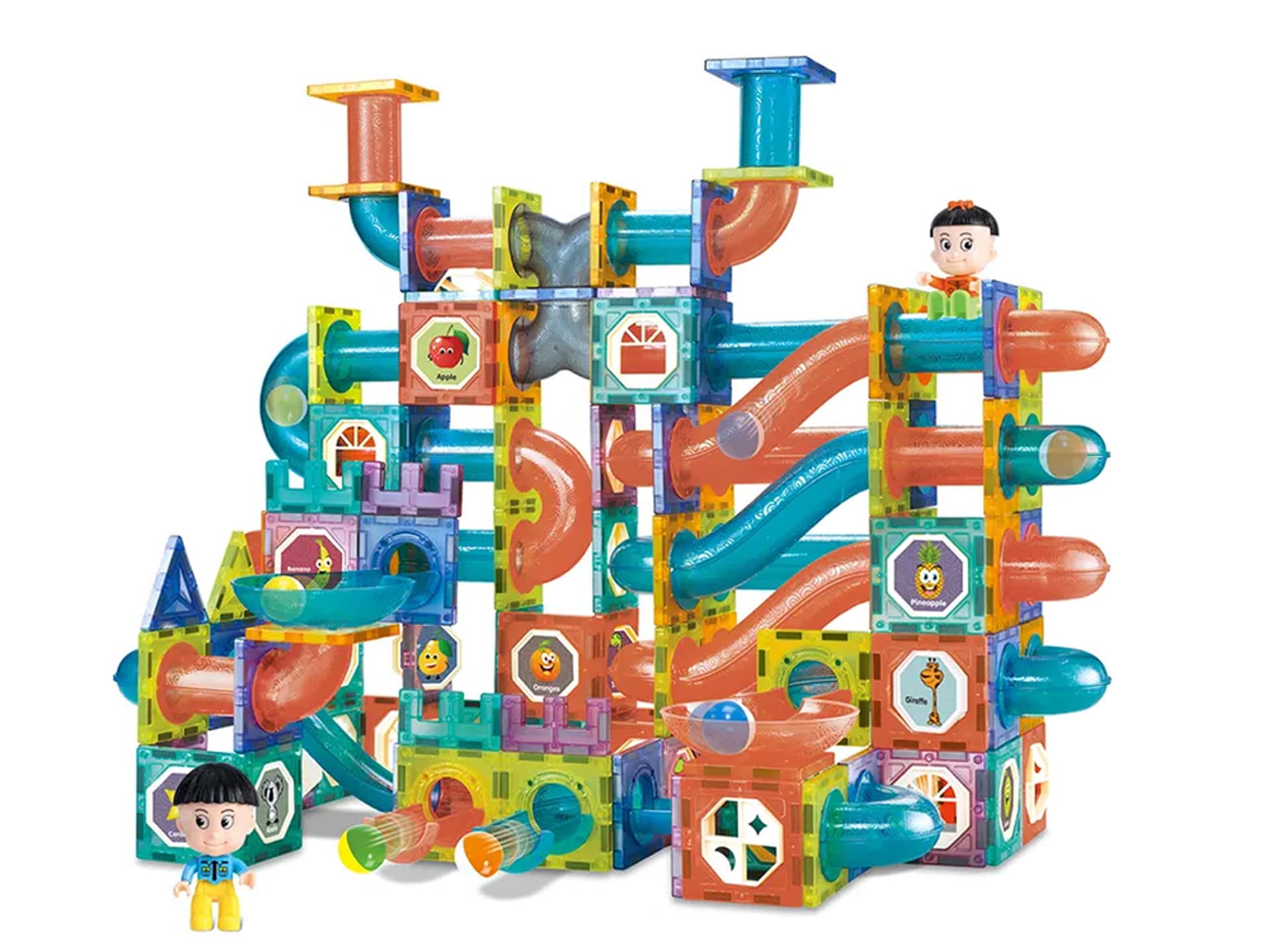 

Magiczne Klocki Magnetyczne Zjeżdżalnia Dla Kulek Budowle 3D 268 Elementów