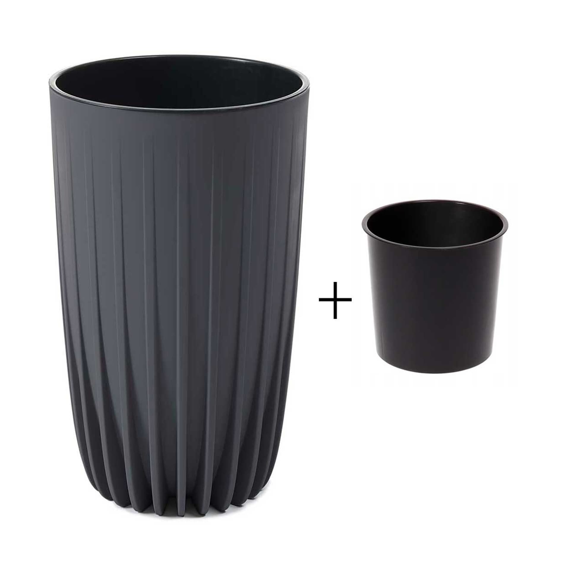 

Donica Stripped Wysoka ECO recykling antracytowa 30xh51cm