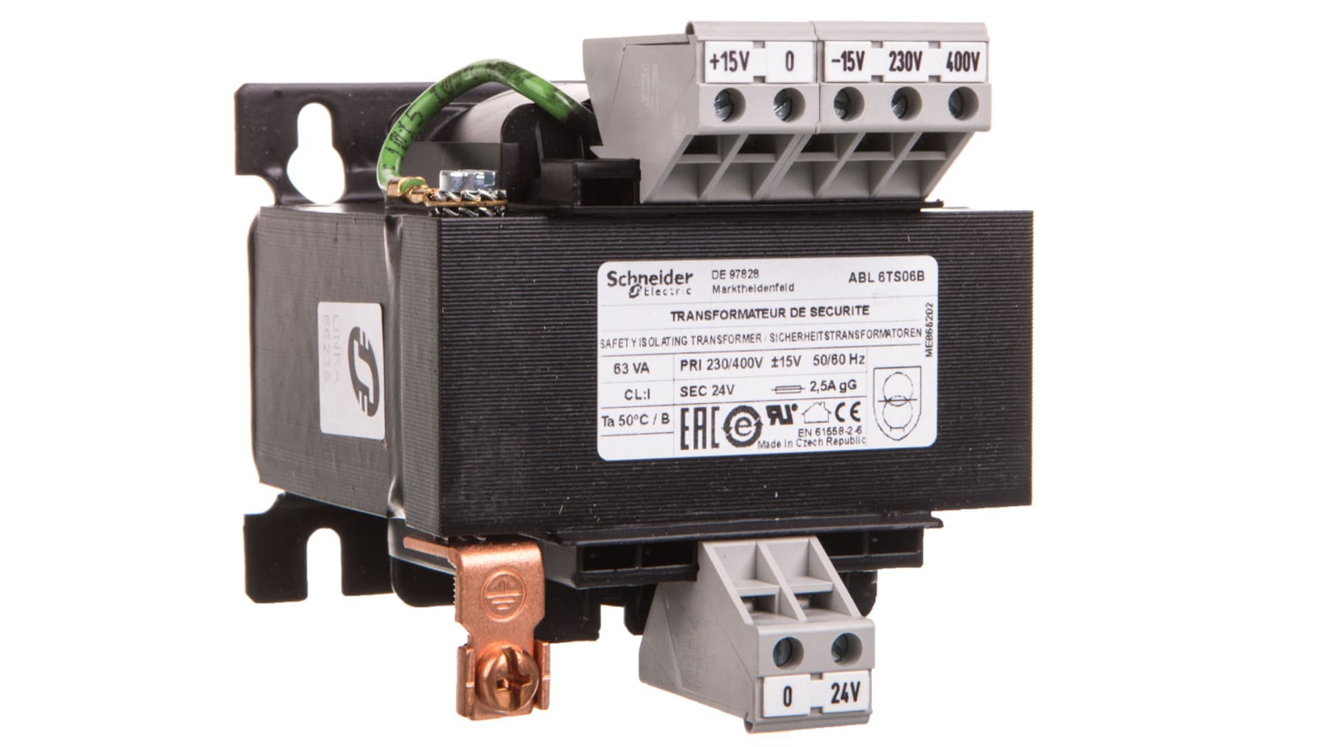 

Transformator 1-fazowy 63VA 230(400)V/24V ABL6TS06B, 400)v/24v abl6ts06