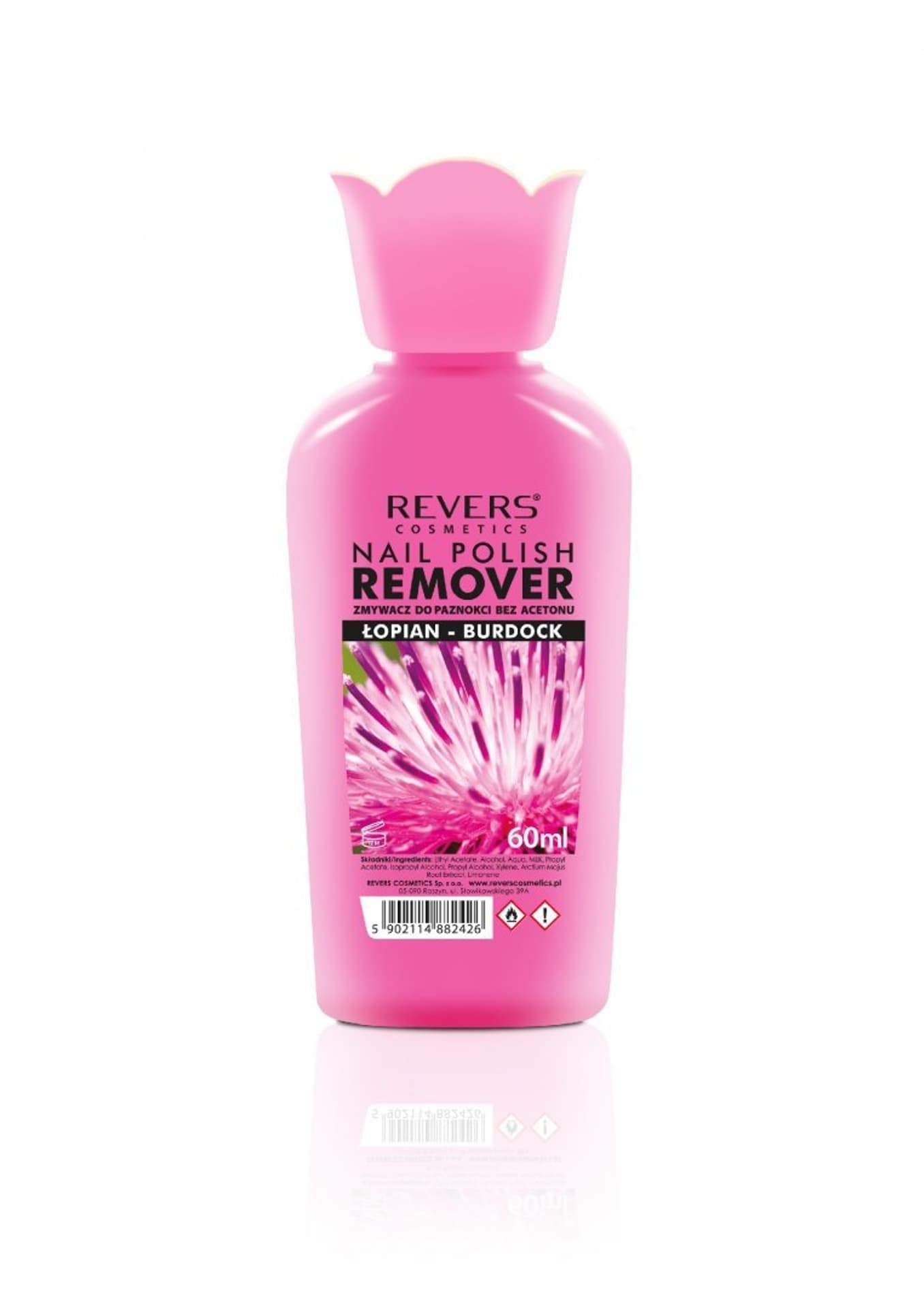 

REVERS Zmywacz do paznokci bez acetonu - Łopian 60ml