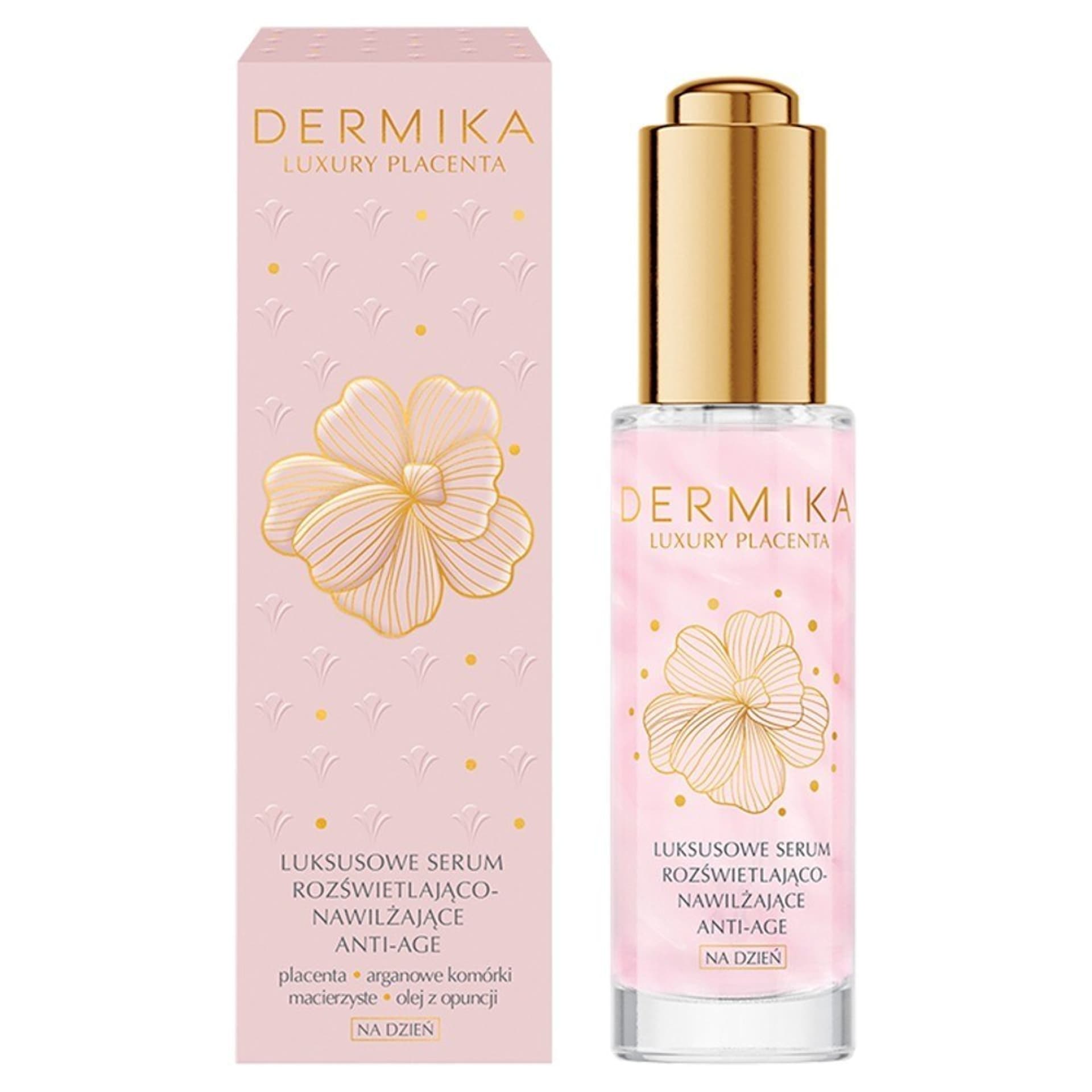 

Dermika Luxury Placenta Luksusowe Serum rozświetlająco-nawilżające anti-age na dzień 30ml