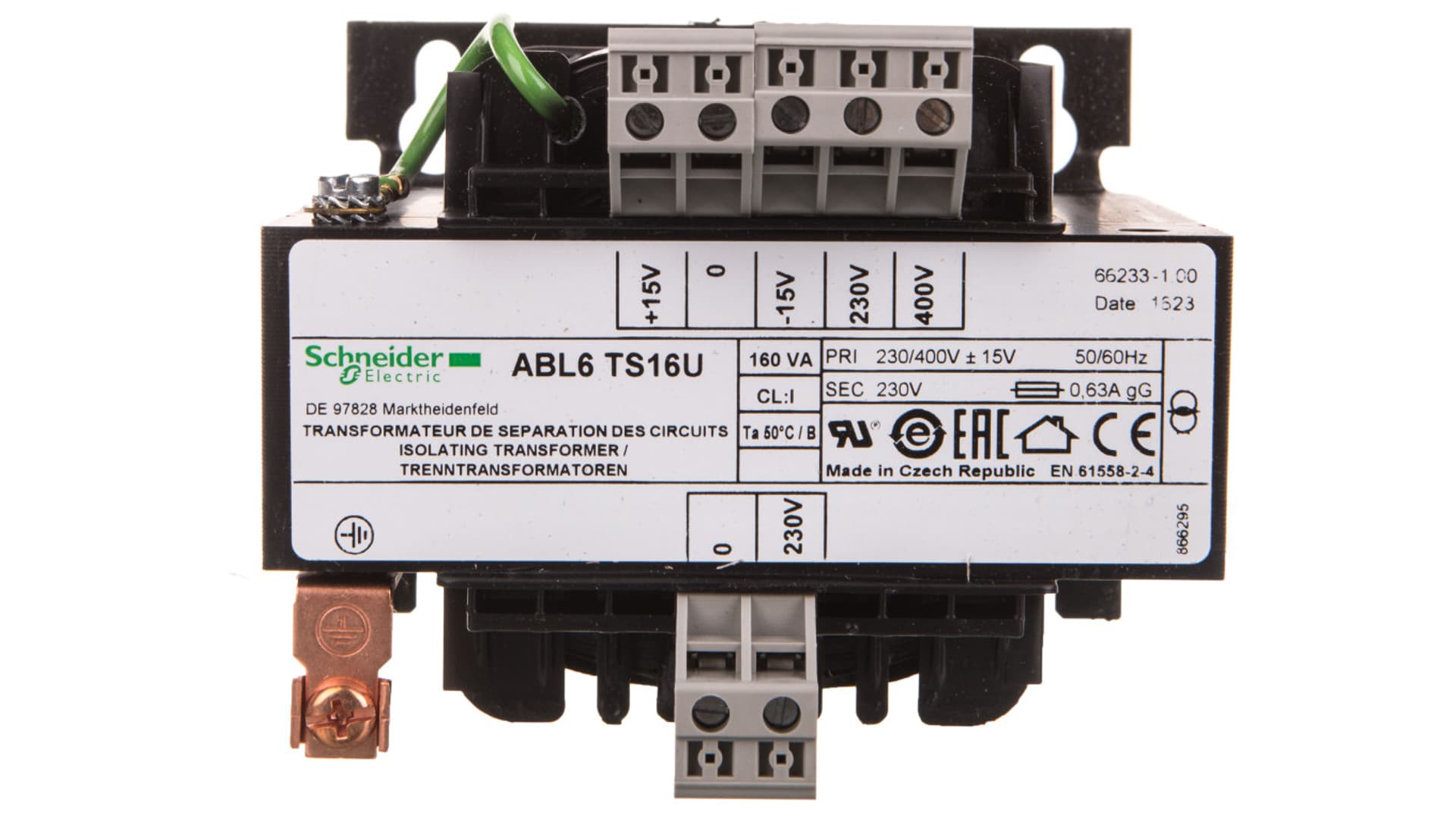 

Transformator 1-fazowy 160VA 230(400)V/230V ABL6TS16U, 400)v/230v abl6ts16