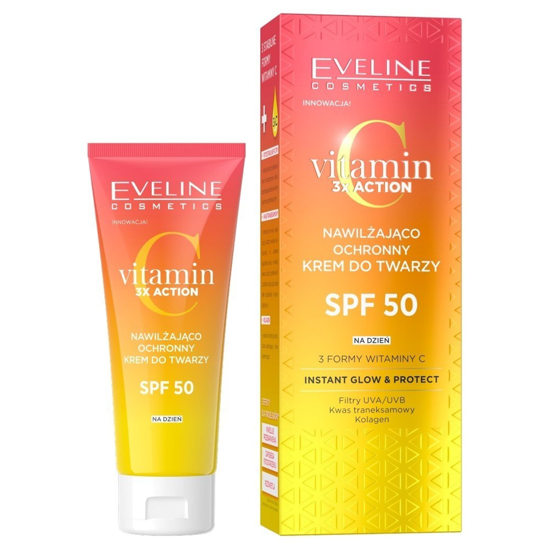 

EVELINE Vitamin C 3xAction Nawilżająco - Ochronny Krem do twarzy SPF50 na dzień 30ml