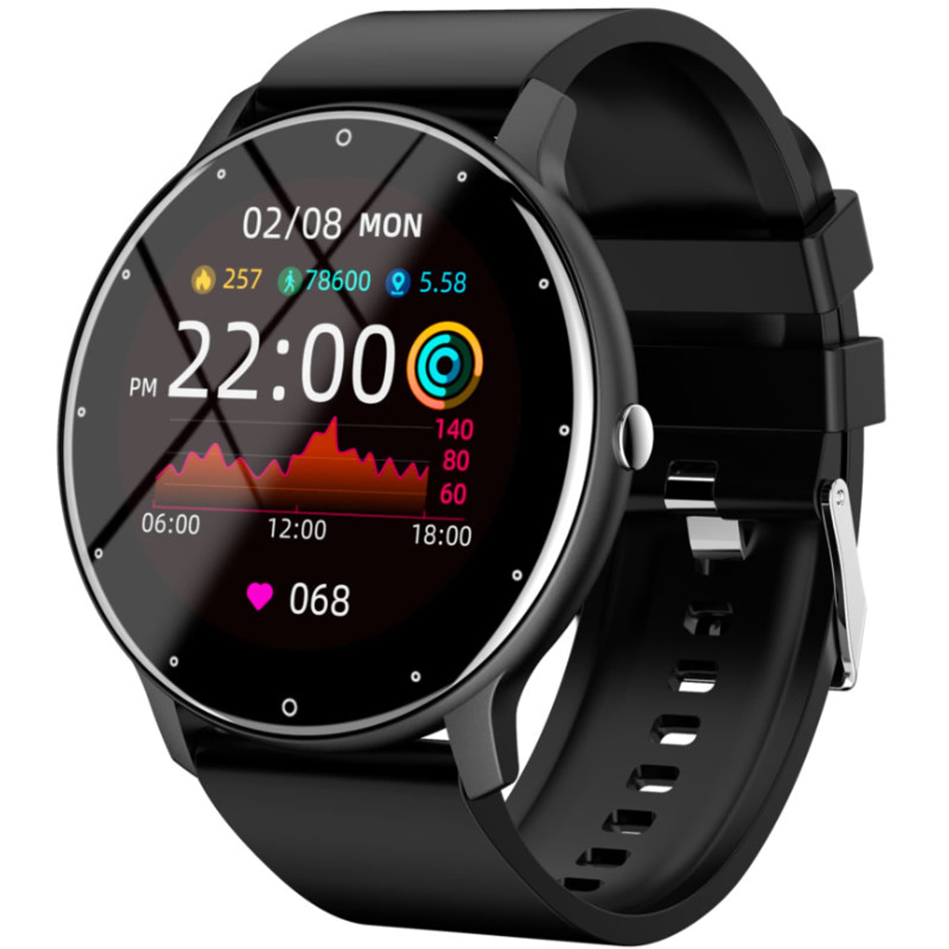 

SMARTWATCH DAMSKI Rubicon RNCF01 - WŁASNE TARCZE, PULSOMETR (sr047d)