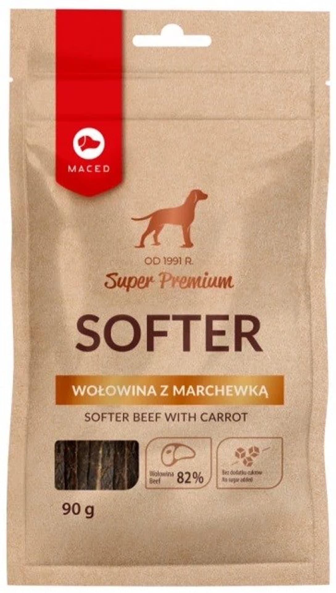 

MACED Softer wołowina z marchewką 90g