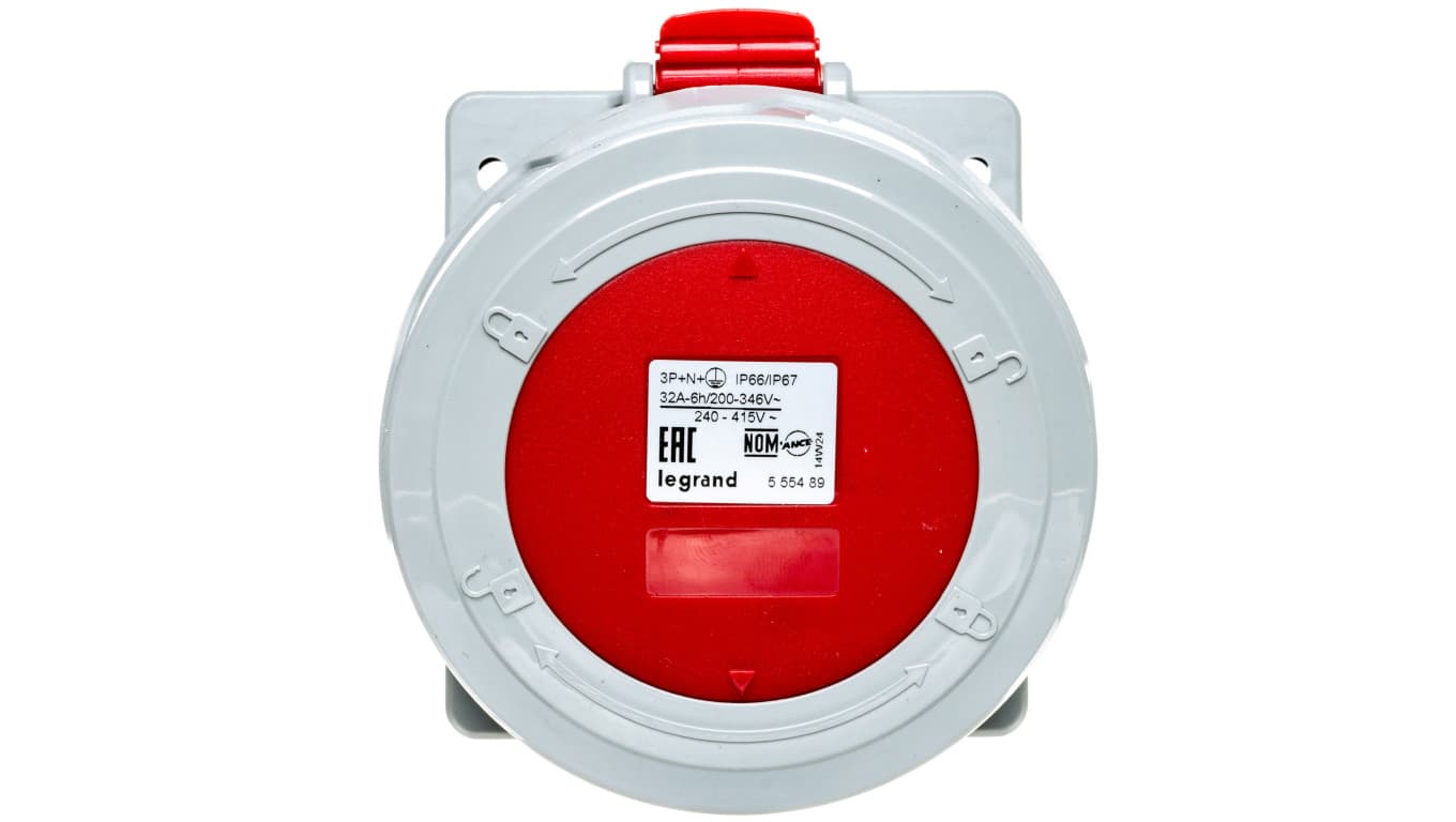 

Gniazdo tablicowe 5P 32A 400V czerowne IP67 P17 TEMPRA PRO
