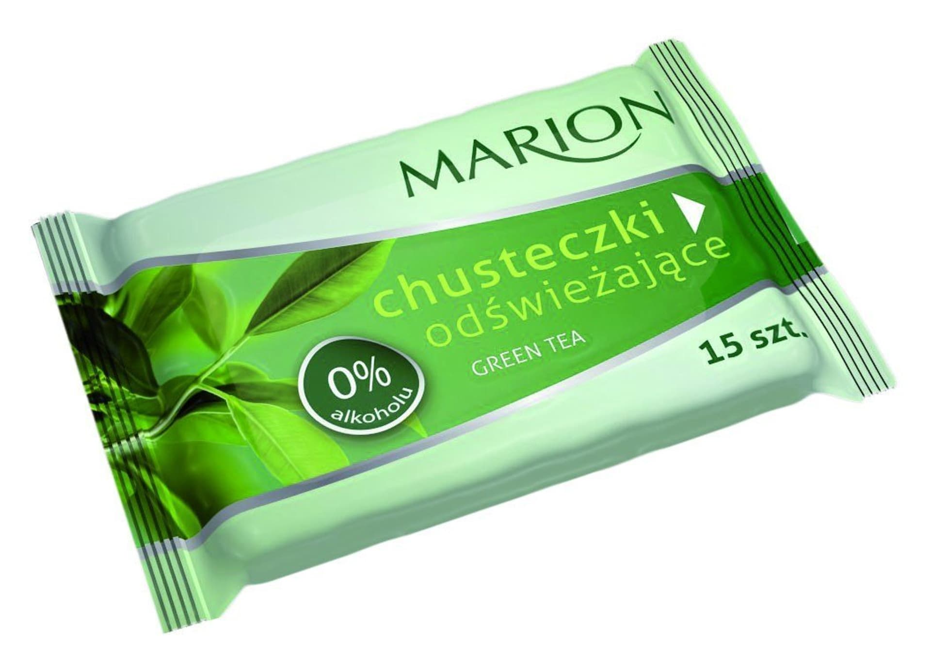 

Marion Chusteczki odświeżające Green Tea o zapachu zielonej herbaty 1op-15szt
