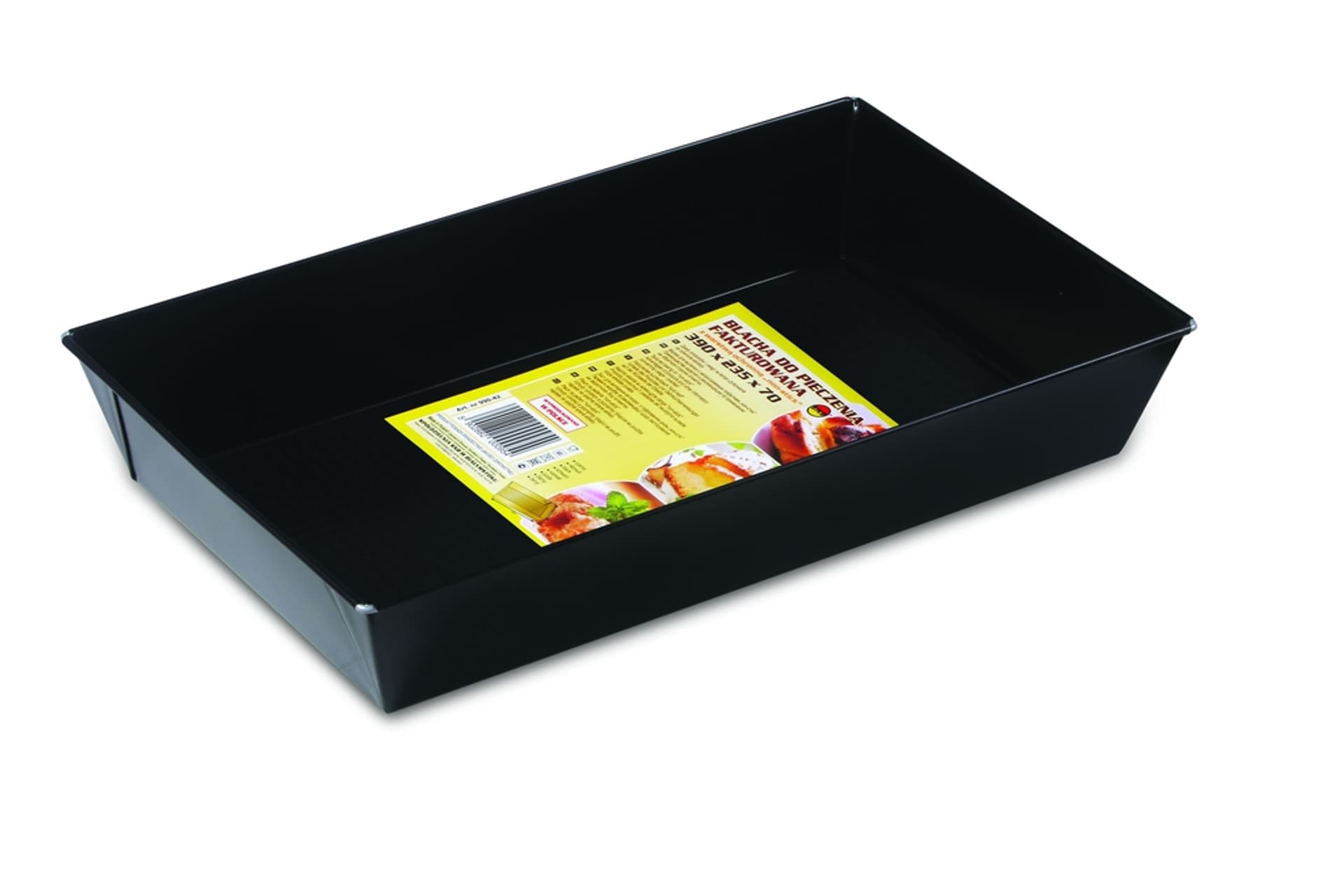 

Blacha fakturowana do pieczenia wypieków 36cm x 24,5cm x 6cm czarna