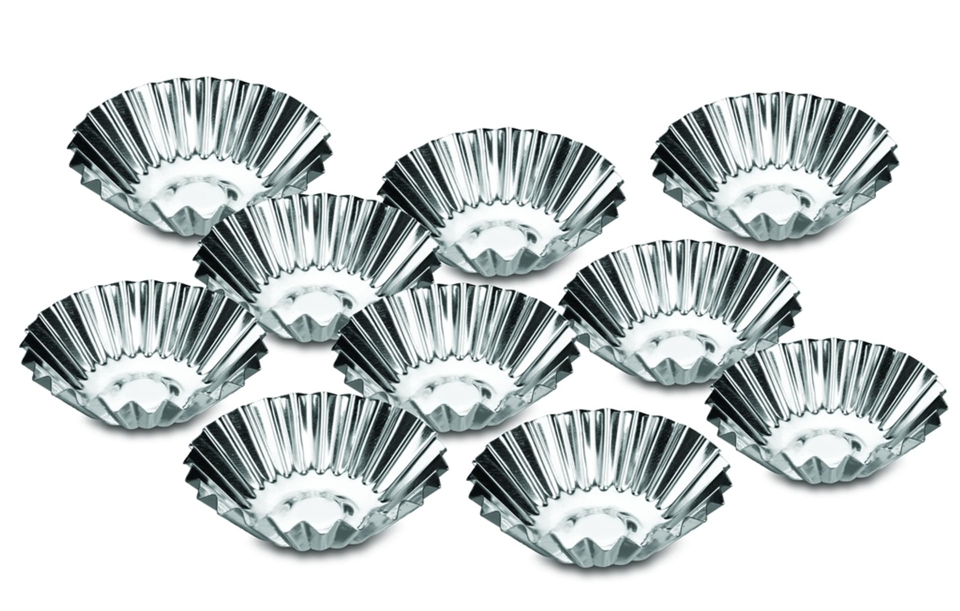 

Foremki do pieczenia kruchych babeczek 7cm 10 sztuk srebrne