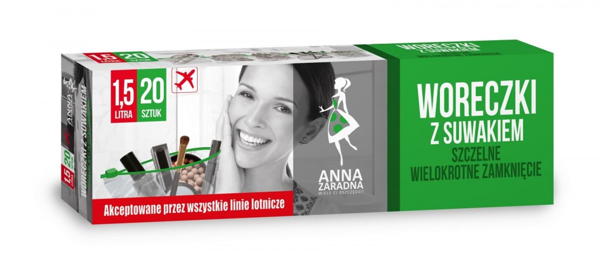 

ANNA ZARADNA Woreczki z suwakiem 1.5L - pudełko 1op.-20szt