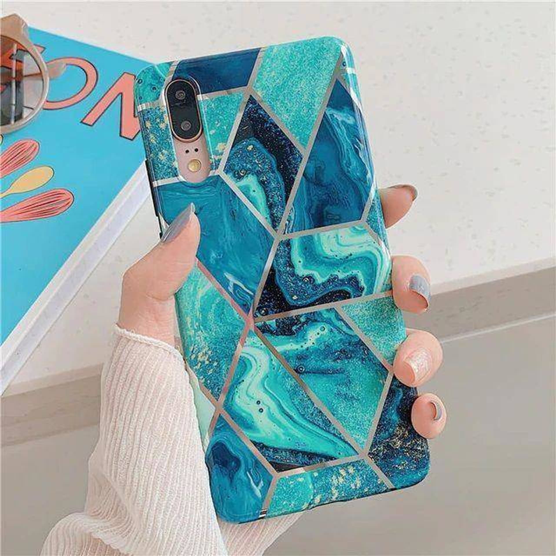 

Etui IPHONE SE 2022 / SE 2020 / 7 / 8 Tech-Protect Marble "2" niebieskie