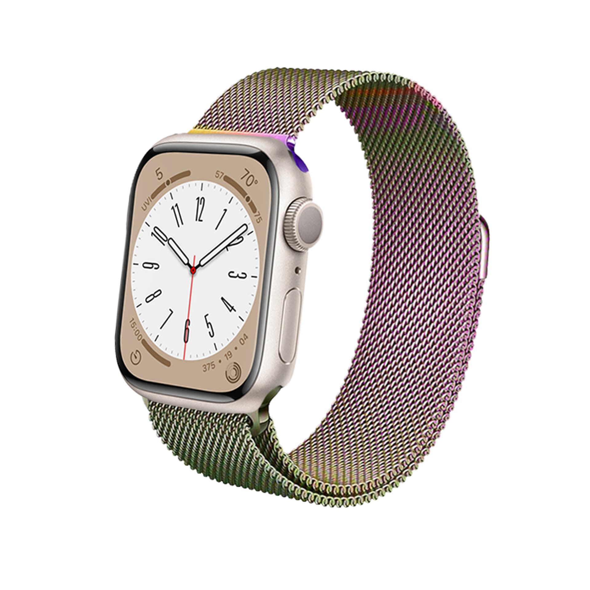 

Crong Milano Steel - Pasek ze stali nierdzewnej do Apple Watch 38/40/41 mm (opalizujący)