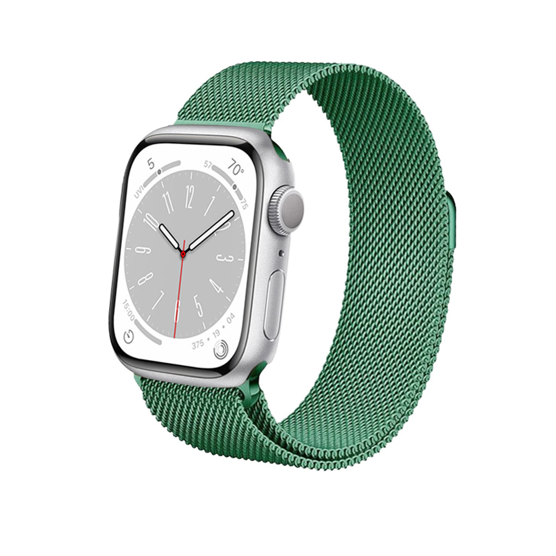 

Crong Milano Steel – Pasek ze stali nierdzewnej do Apple Watch 42/44/45/49 mm (zielony)