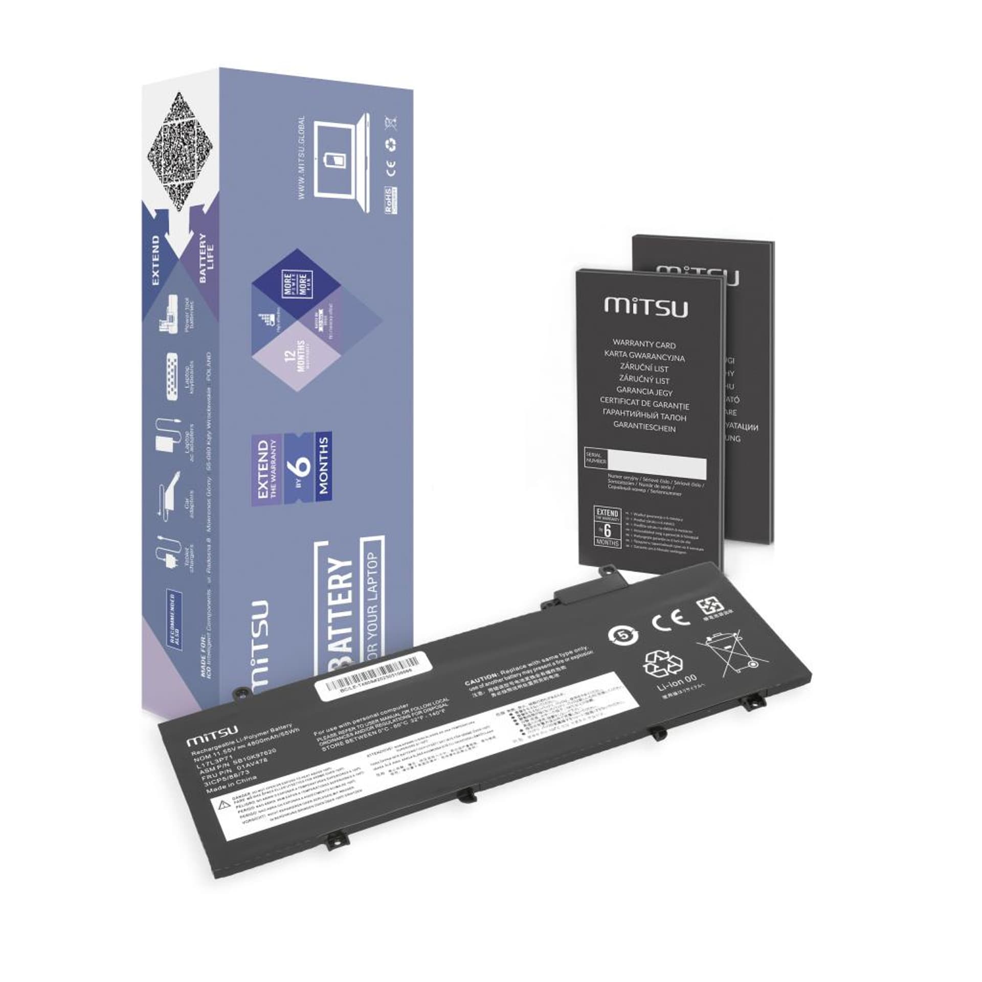 

Bateria Mitsu do Lenovo ThinkPad T480s