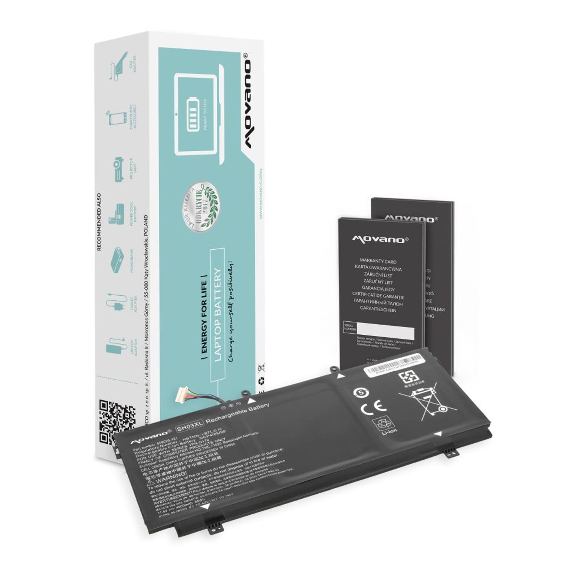 

Bateria Movano do HP Spectre X360, 13-AC, 13T