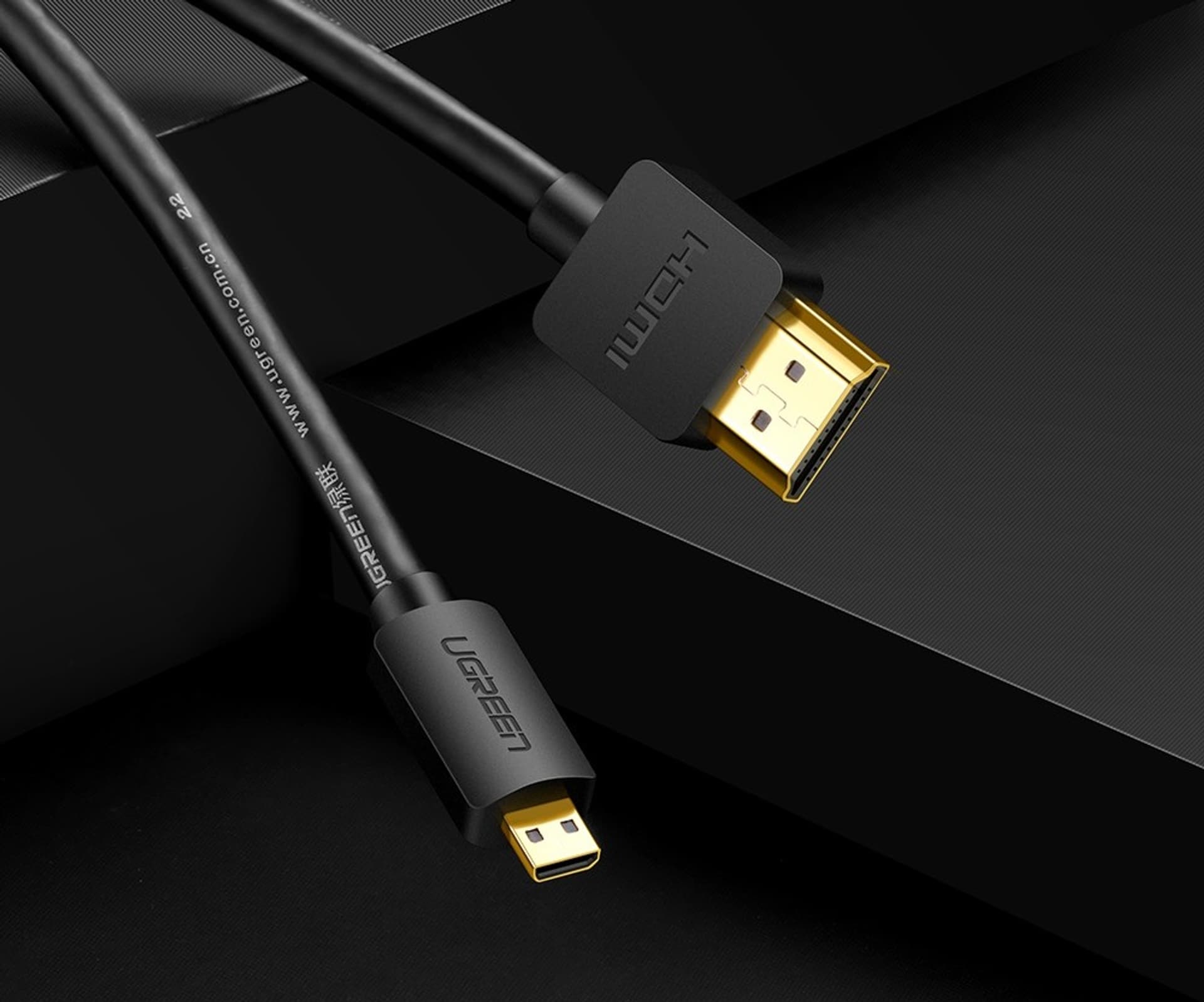 

Kabel micro HDMI - HDMI UGREEN HD127 4K 3D 1.5m (czarny)