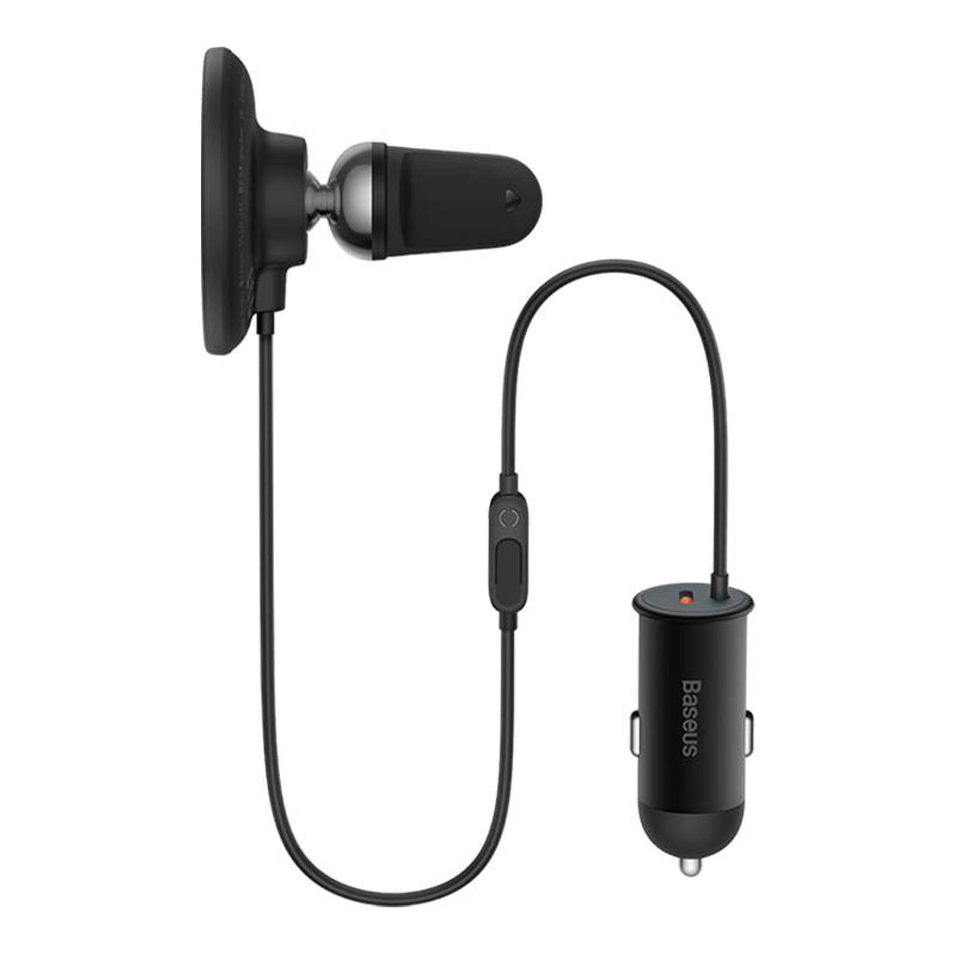 

Magnetyczny uchwyt samochodowy Baseus CW01 do kratki z ładowarką USB-C, 15W + 25W (czarny)