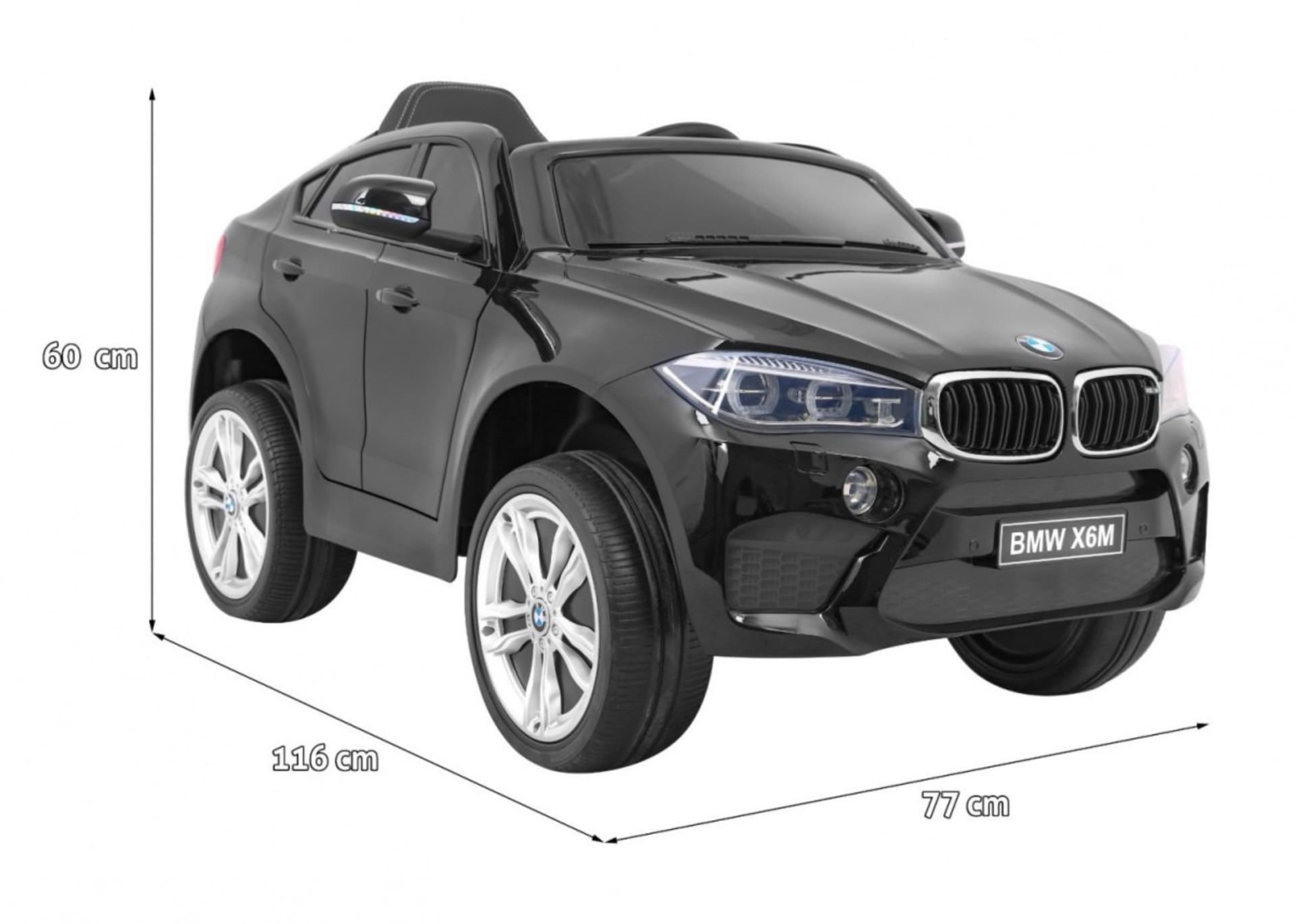 

BMW X6M Elektryczne Autko dla dzieci Lakier Czarny + Pilot + EVA + Wolny Start + Audio + LED
