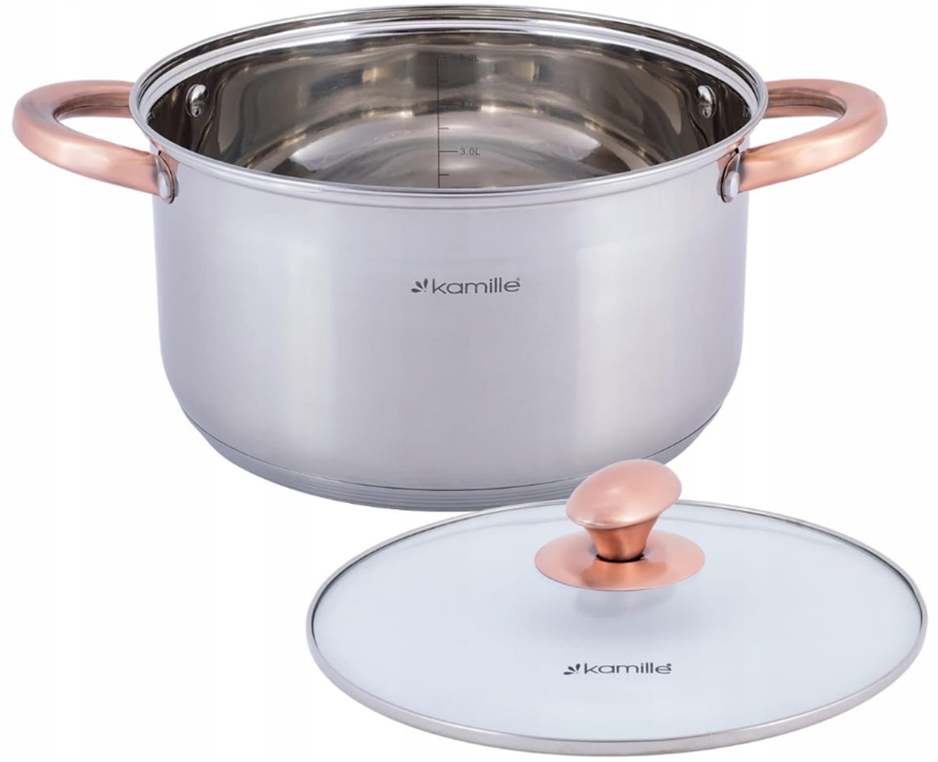 

GARNEK STALOWY 5L 24CM Z POKRYWKĄ INDUKCJA KAMILLE
