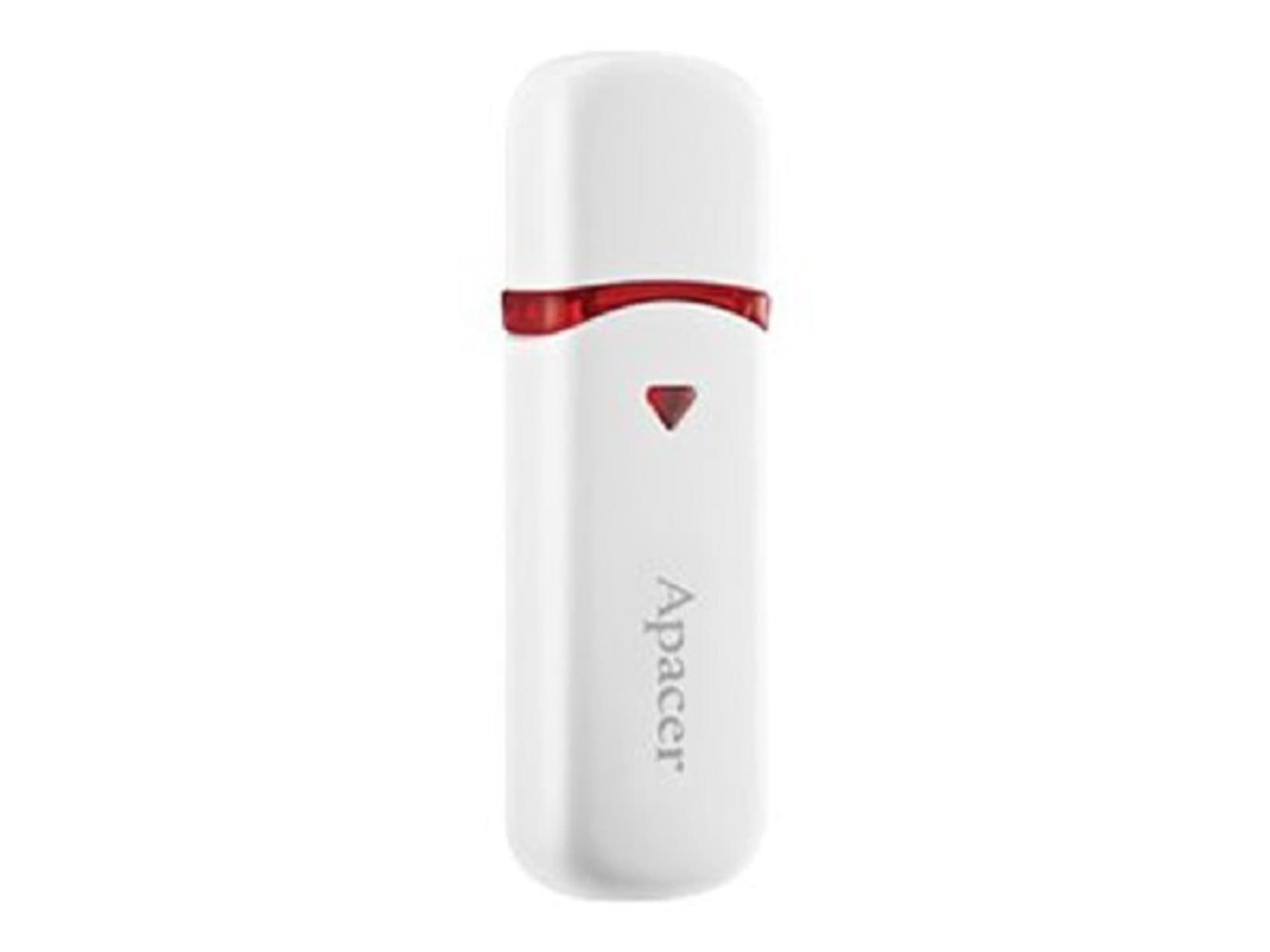 

Apacer USB flash disk, USB 2.0, 64GB, AH333, biały, AP64GAH333W-1, USB A, z osłoną